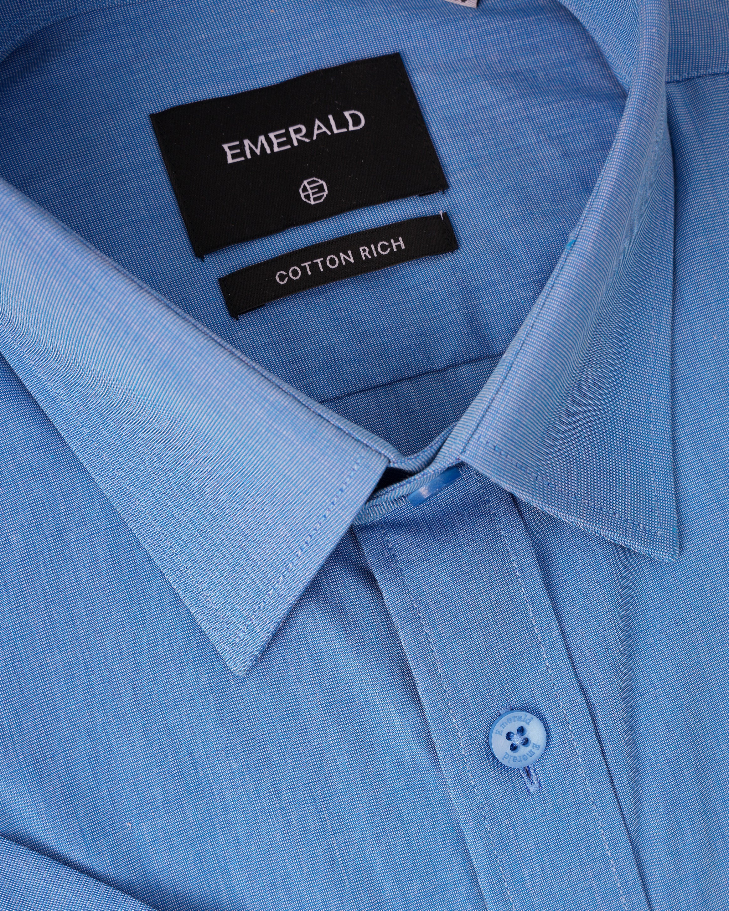 Emerald Formal Fil A Fil Regular Fit-Princess Blue
