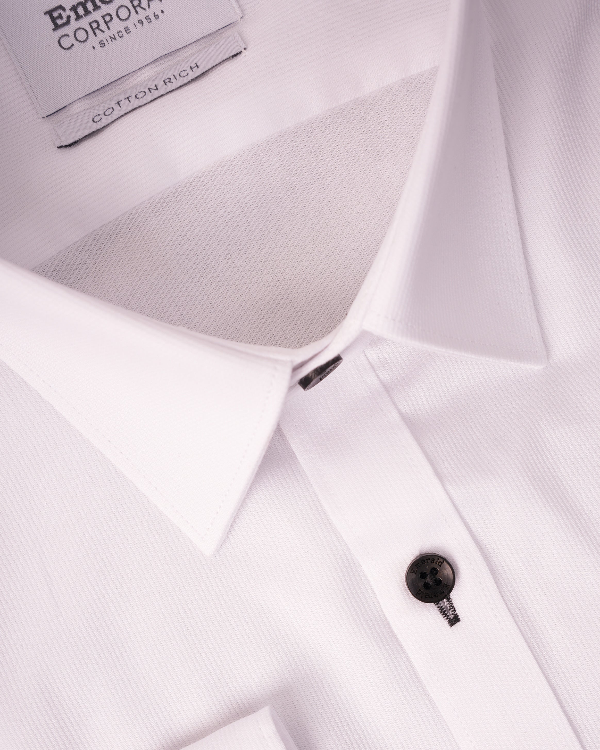 Emerald Corporate Dobby Slim Black Button Slim Fit-Turtledove