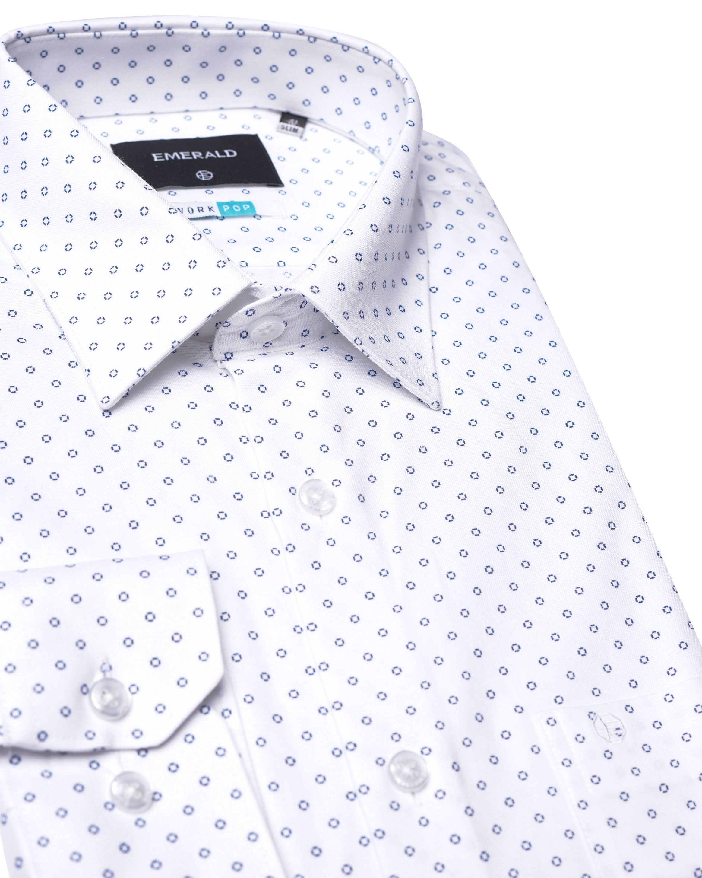 Emerald Formal Printed Slim Fit-Egret
