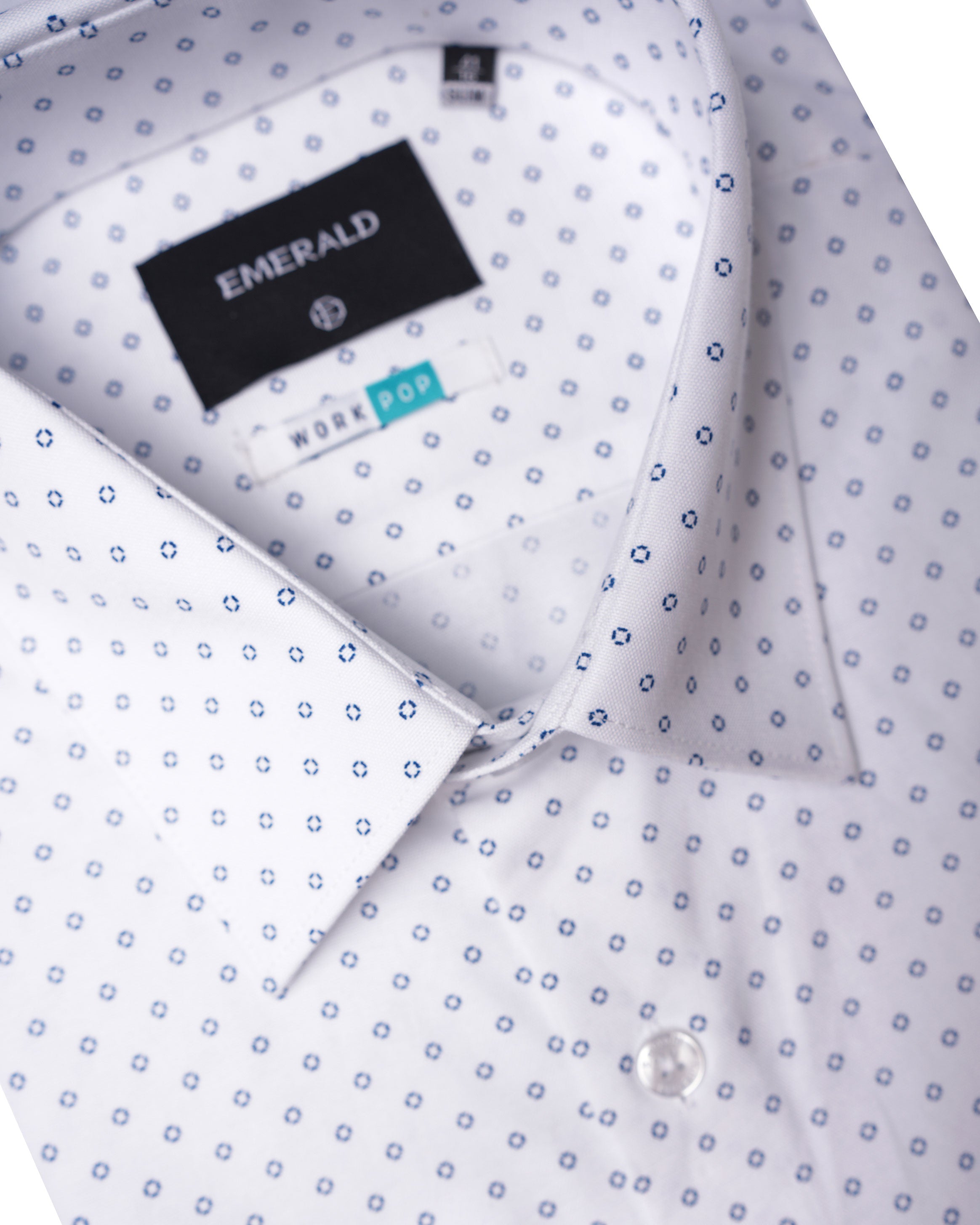 Emerald Formal Printed Slim Fit-Egret