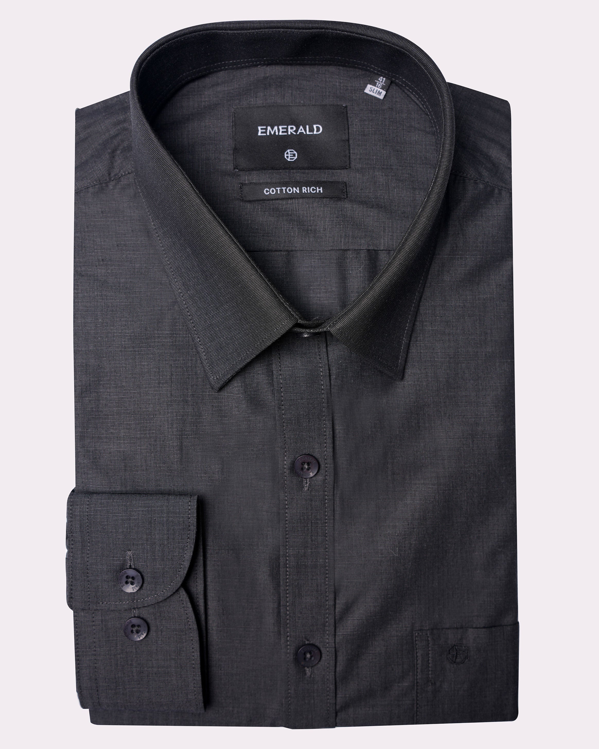 Emerald Formal Fil A Fil Slim Fit-Licorice