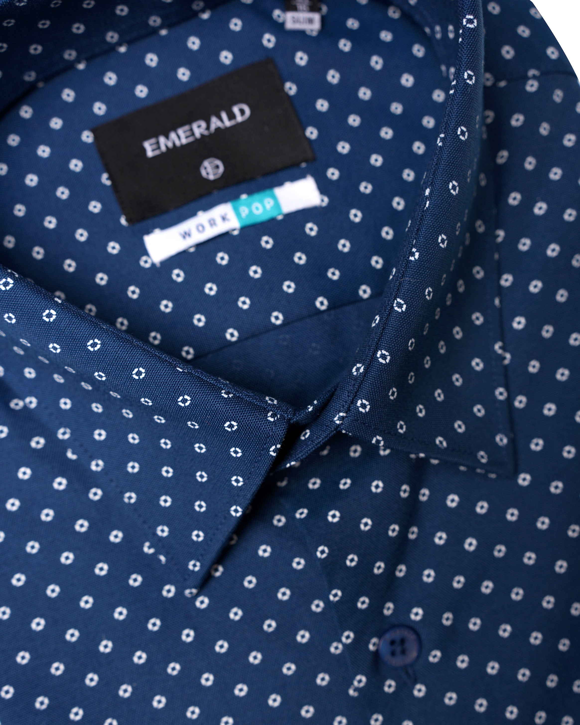 Emerald Formal Printed Slim Fit-Navy