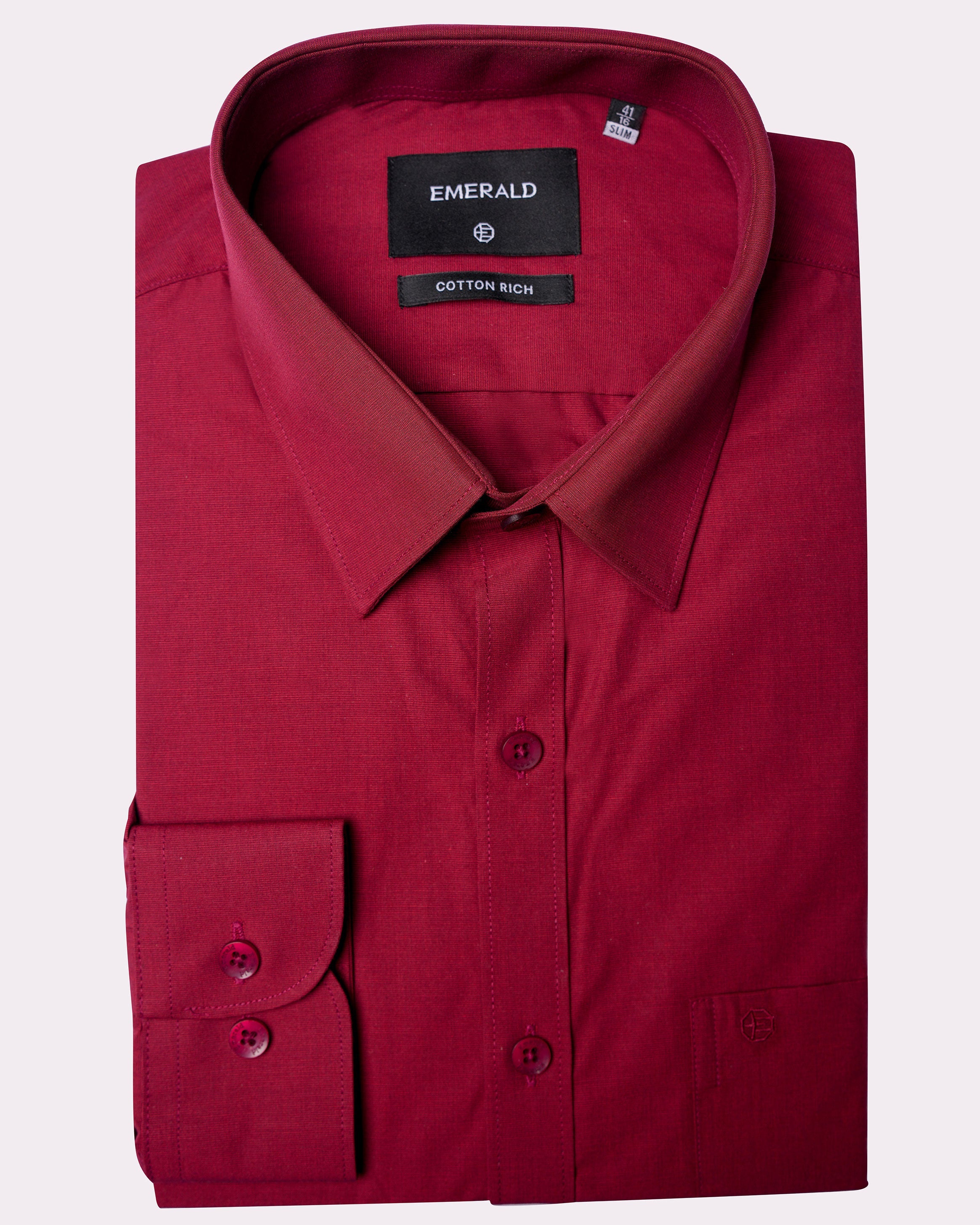 Emerald Formal Fil A Fil Slim Fit-True Red