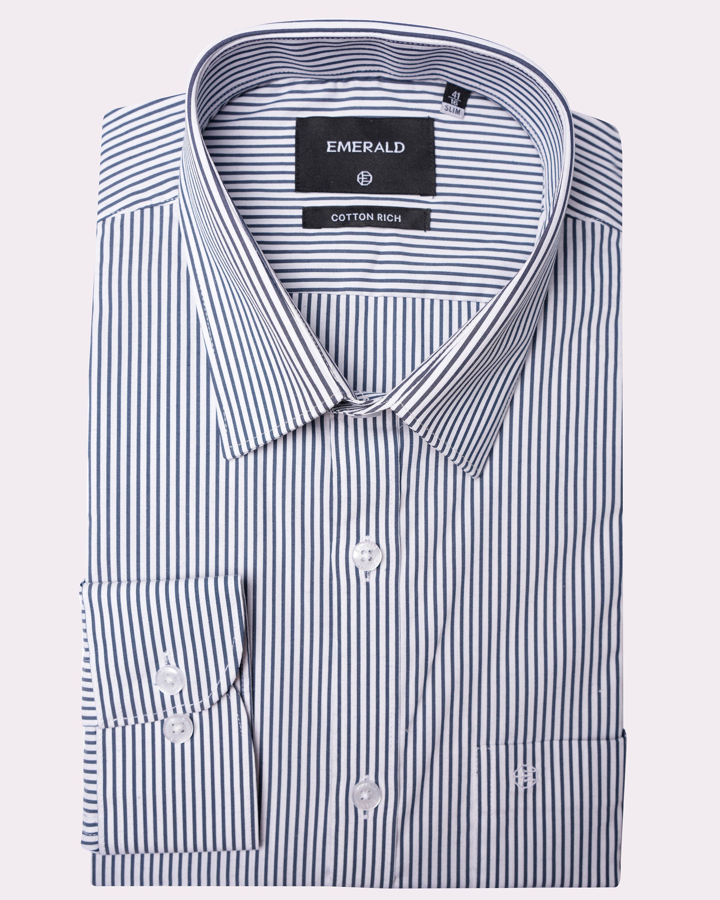 Emerald Formal Stripe Slim Fit-Astral Aura