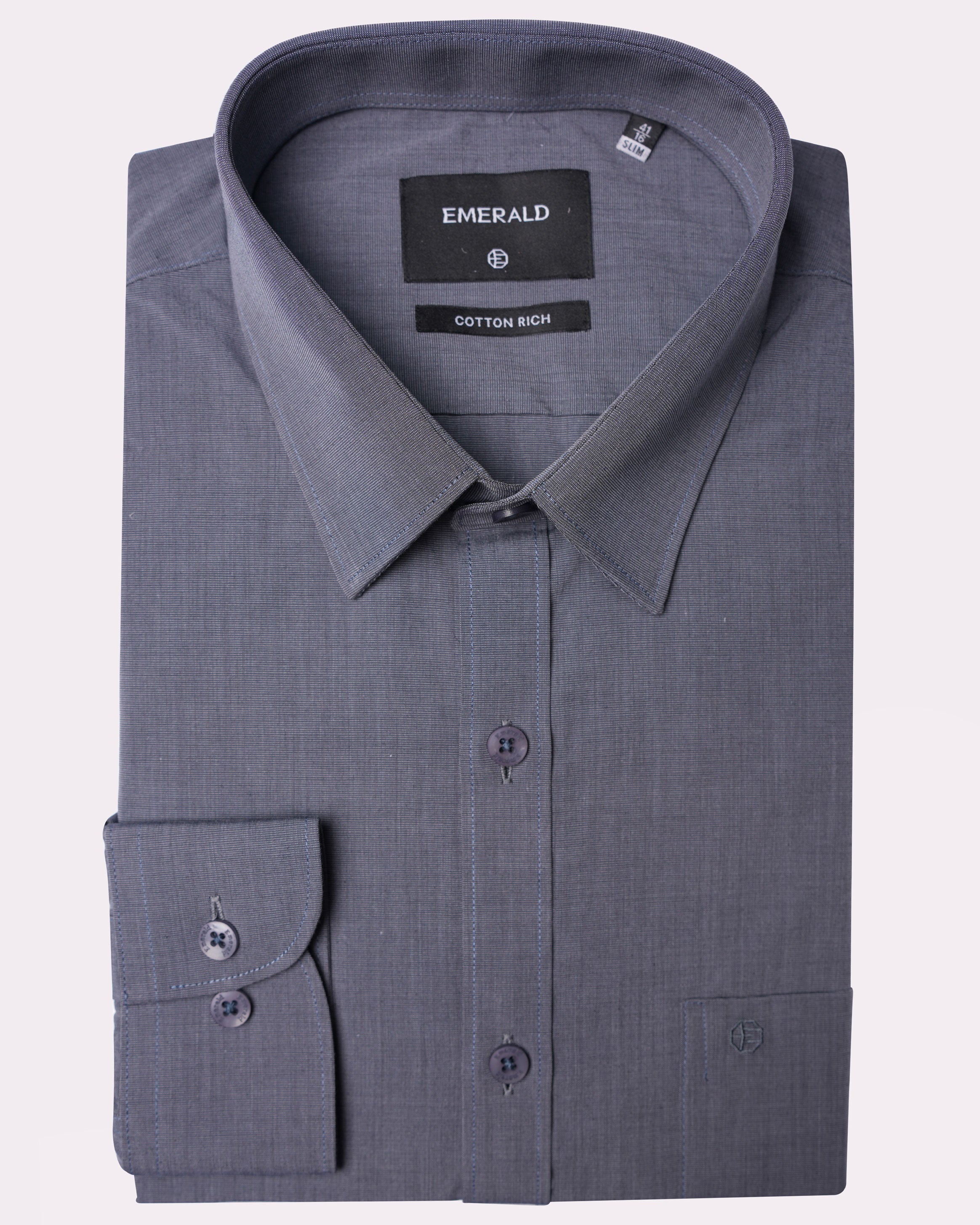 Emerald Formal Fil A Fil Slim Fit-Blue Heaven