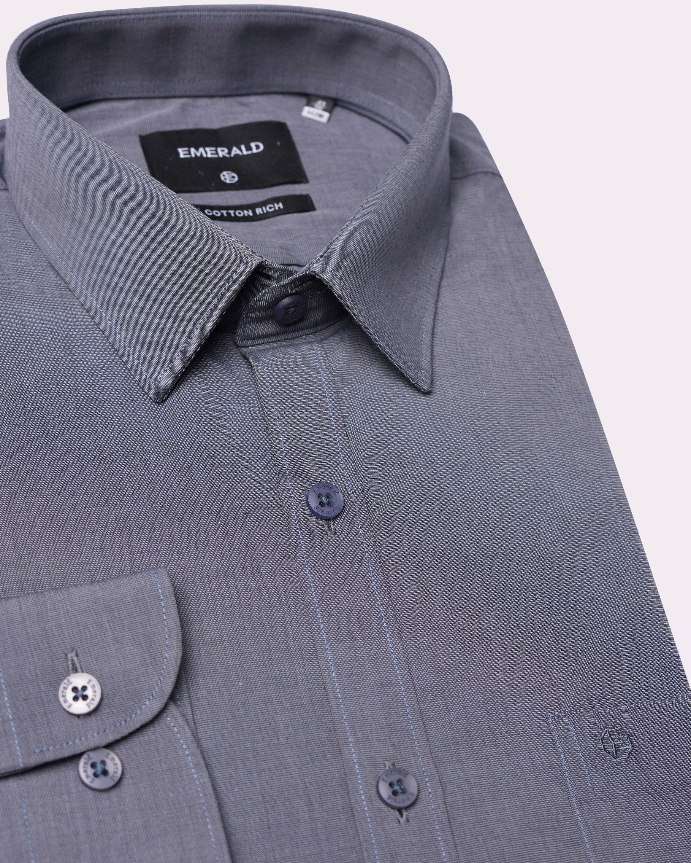 Emerald Formal Fil A Fil Slim Fit-Blue Heaven