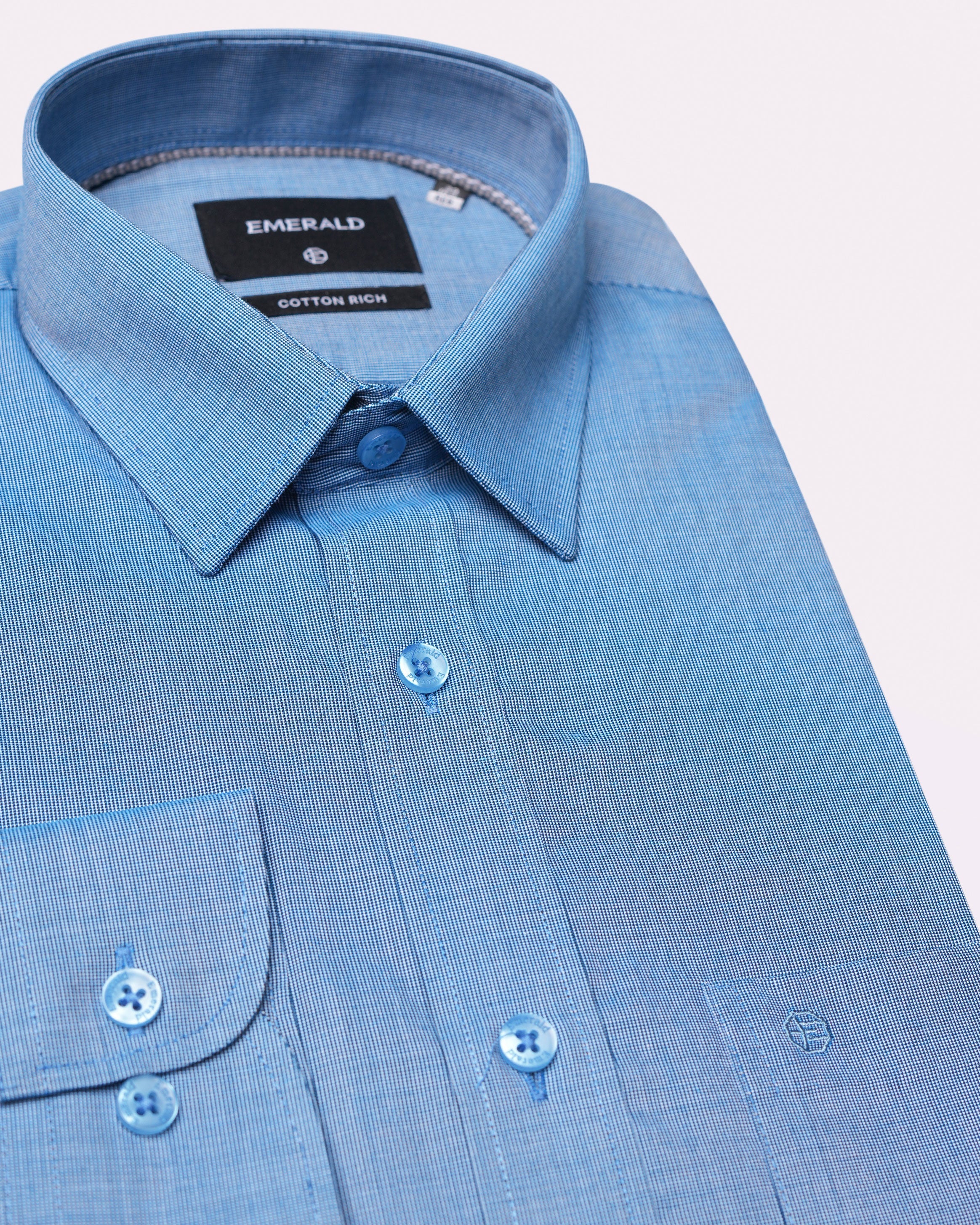 Emerald Corporate Tril A Fil Regular Fit-Cashmere Blue