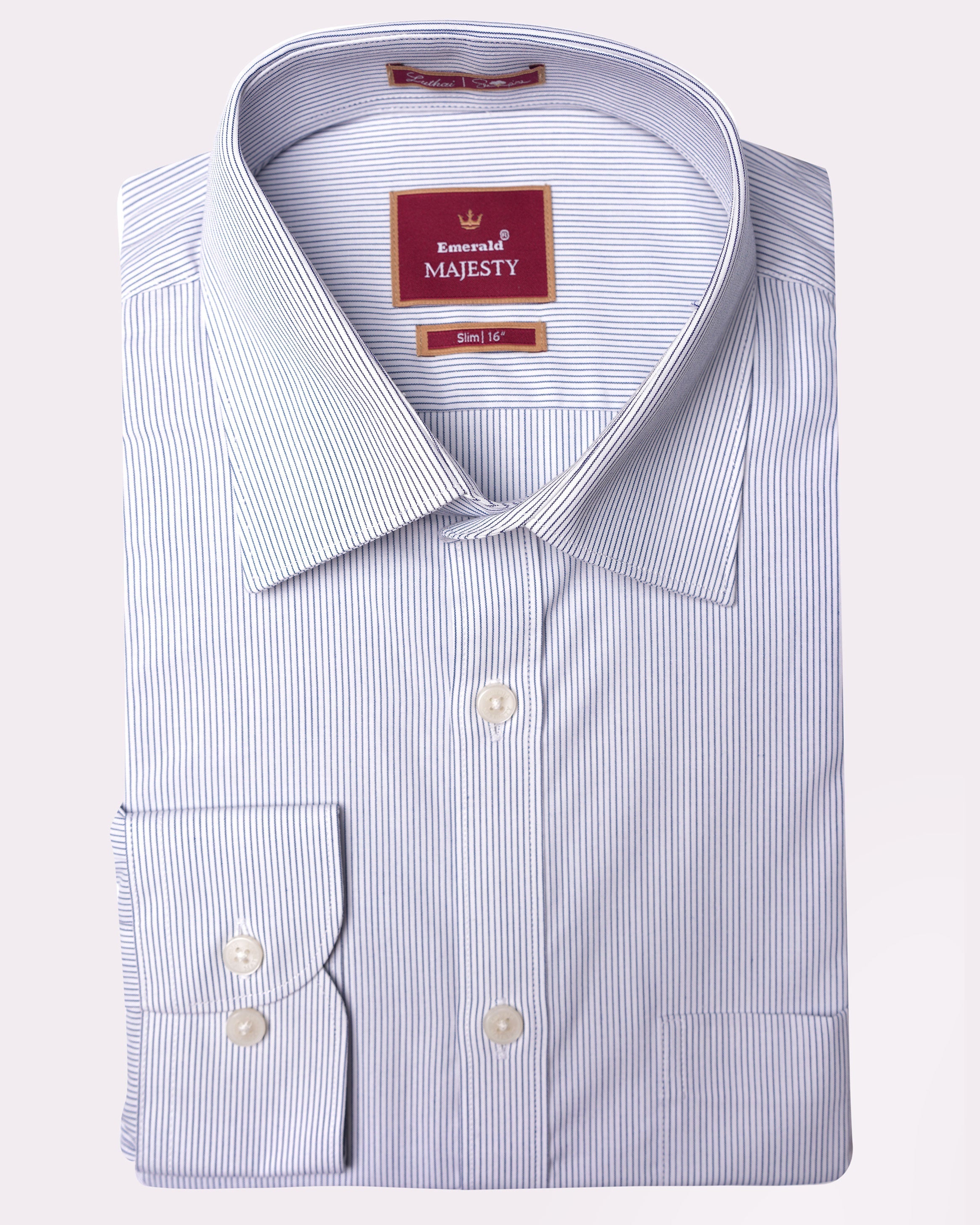 Emerald Majesty Stripe Slim Fit-Licorice