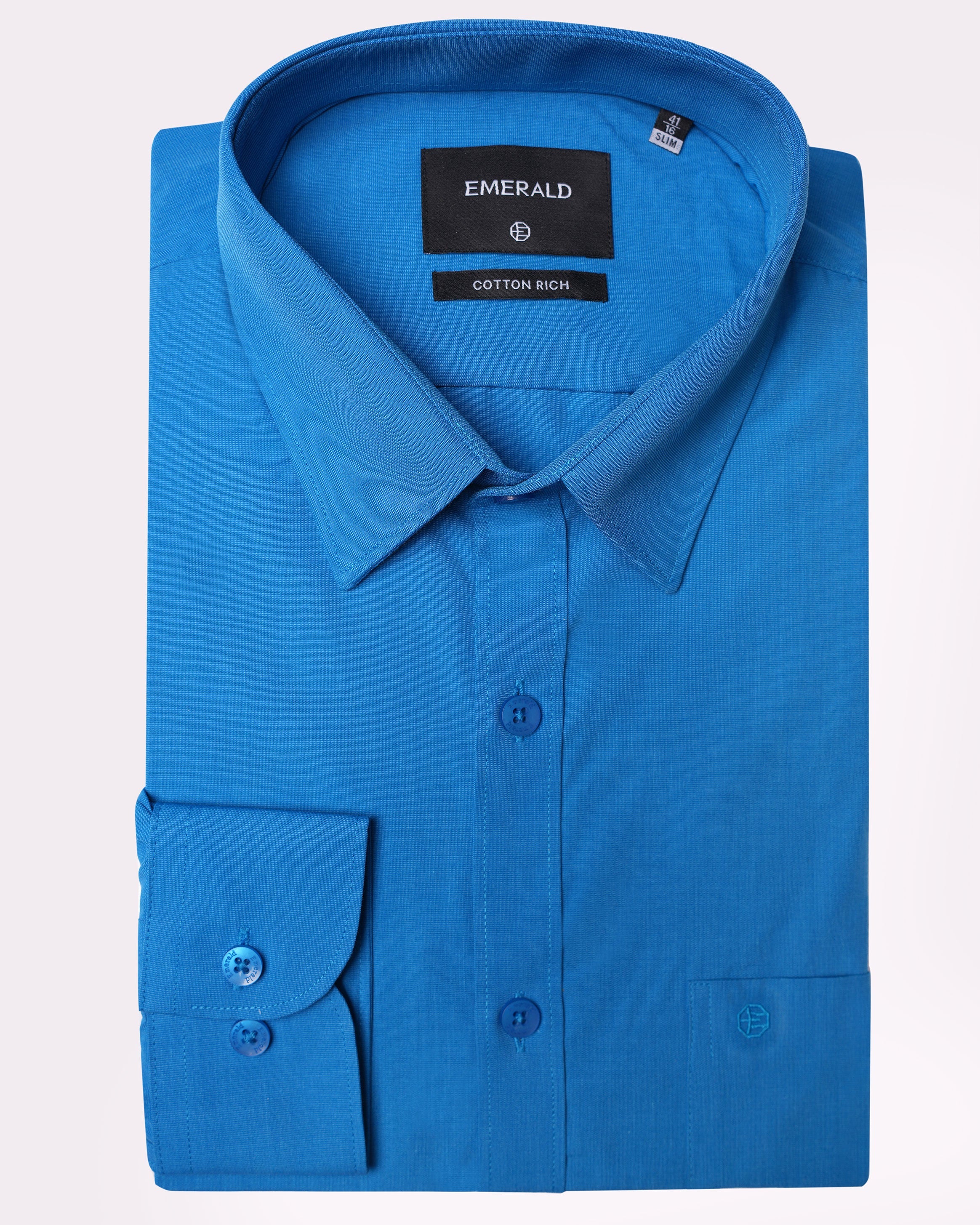 Emerald Formal Fil A Fil Slim Fit-Methly Blue