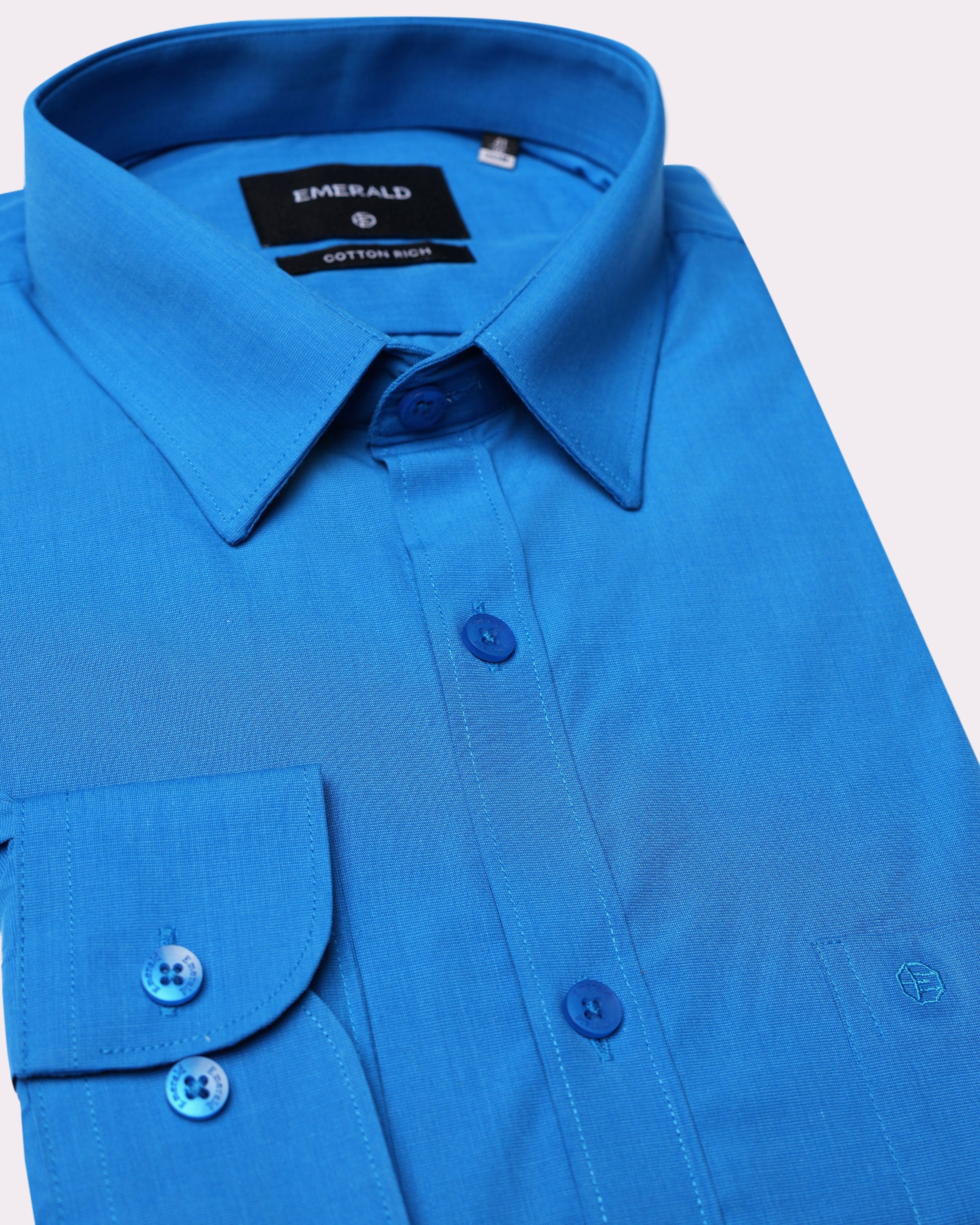 Emerald Formal Fil A Fil Slim Fit-Methly Blue