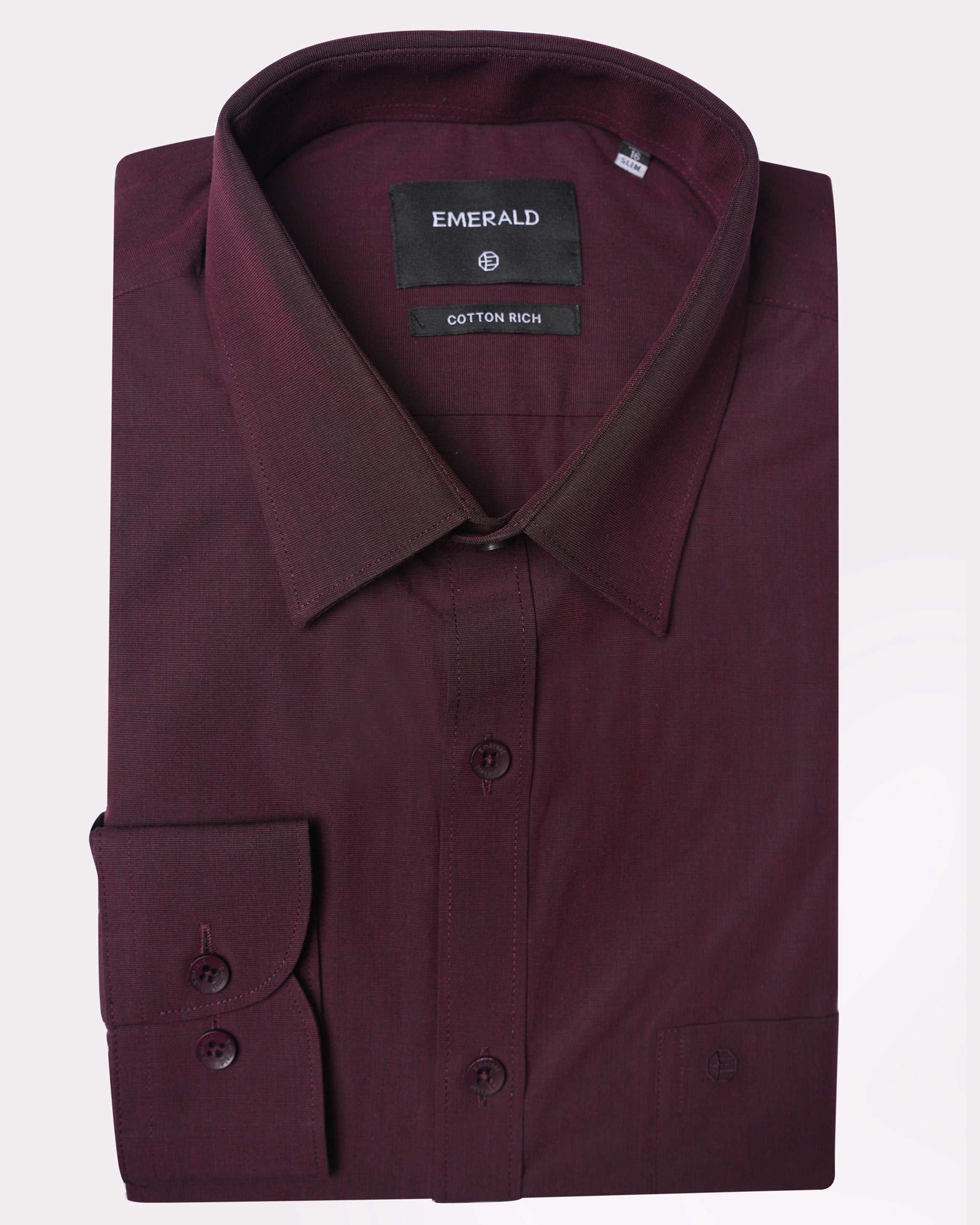 Emerald Formal Fil A Fil Slim Fit-Garnet
