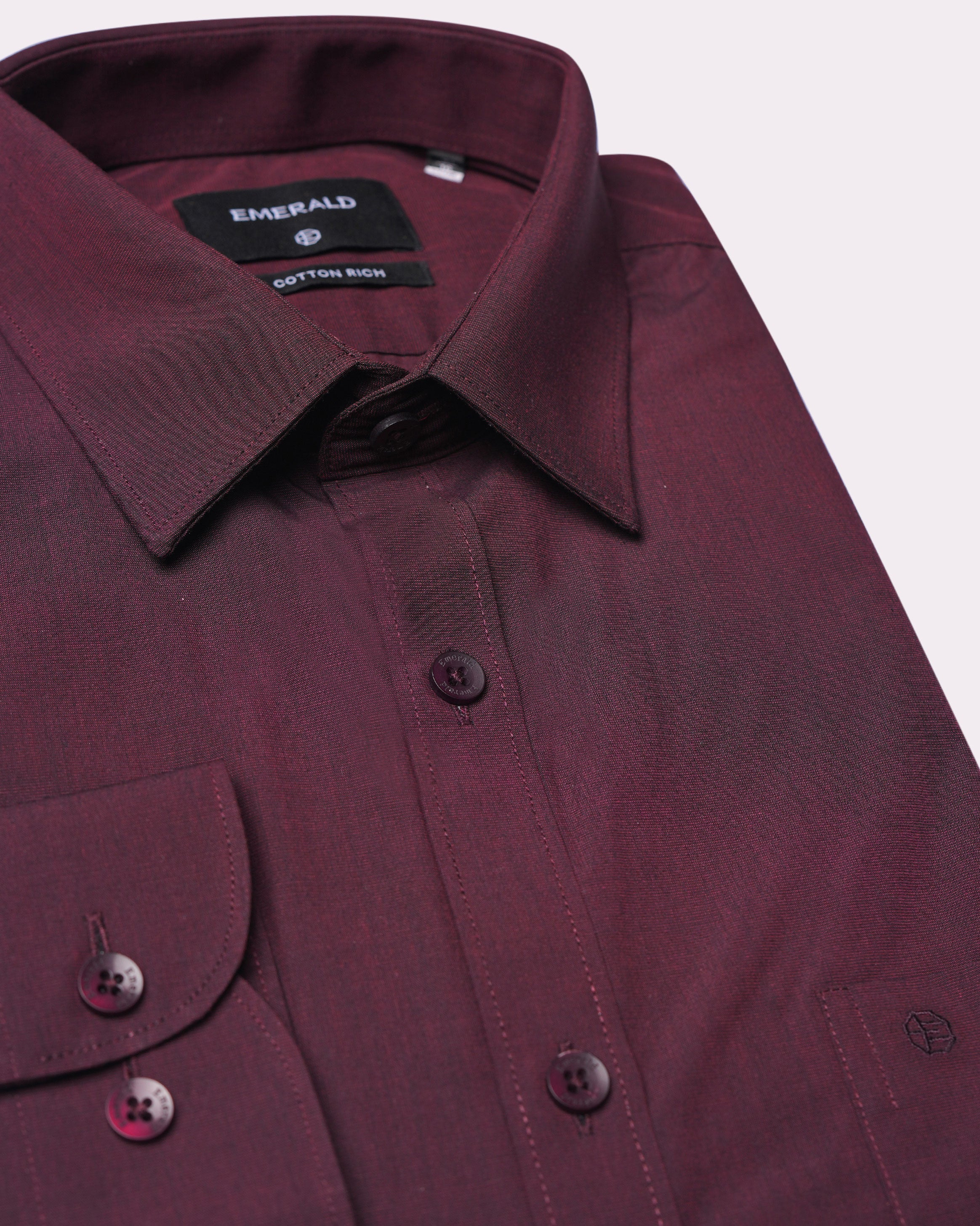 Emerald Formal Fil A Fil Slim Fit-Garnet