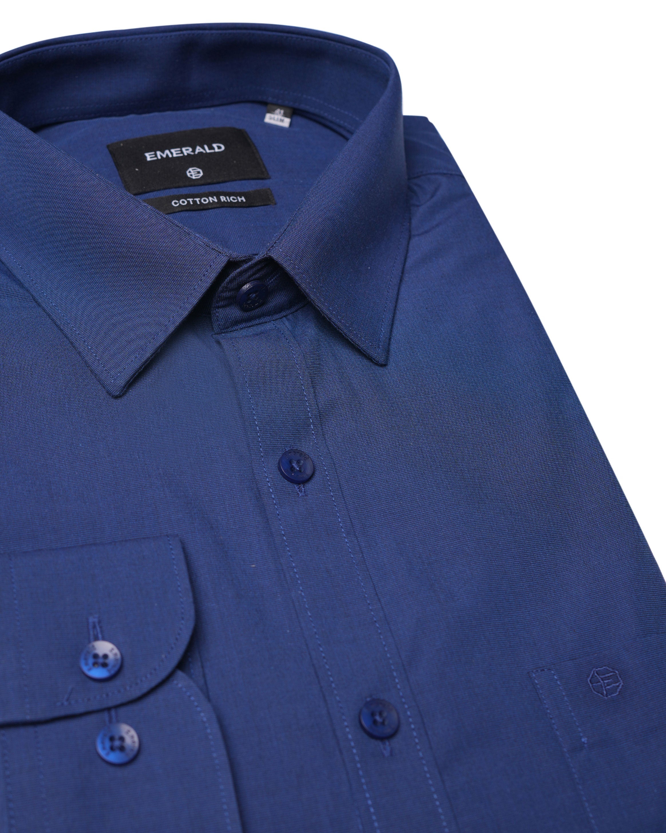 Emerald Formal Fil A Fil Slim Fit-Navy