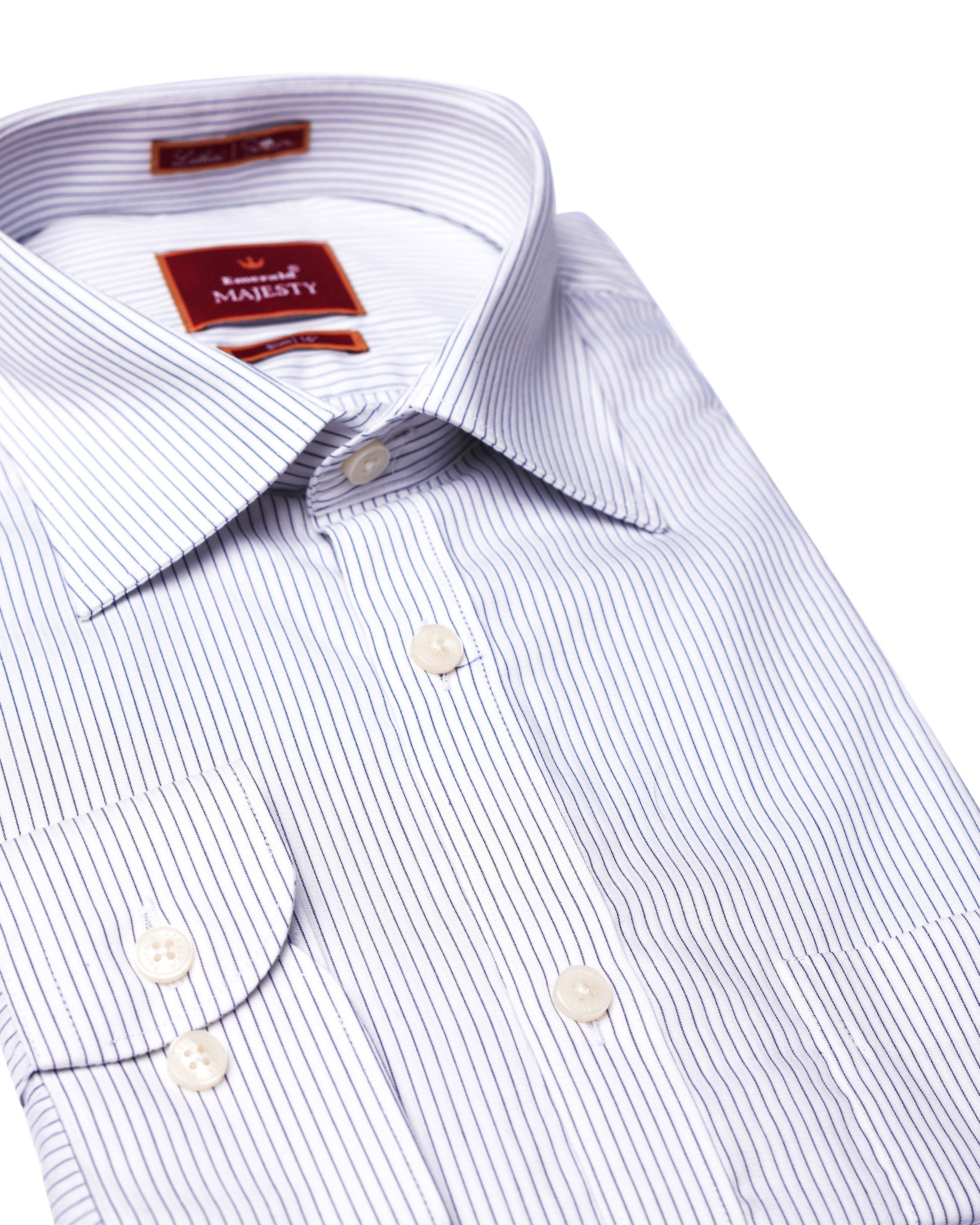 Emerald Majesty Stripe Slim Fit-Blue Depths