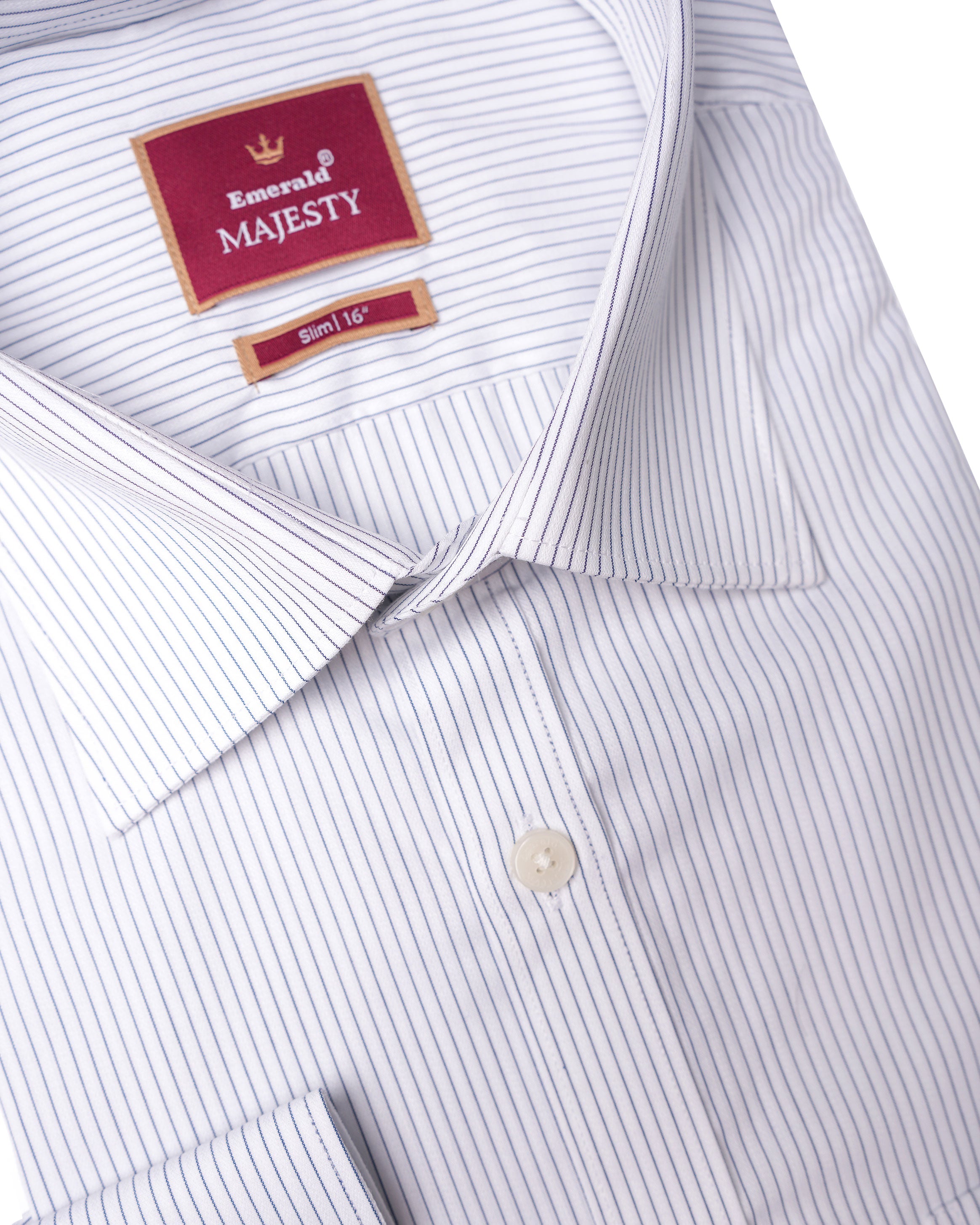 Emerald Majesty Stripe Slim Fit-Blue Depths