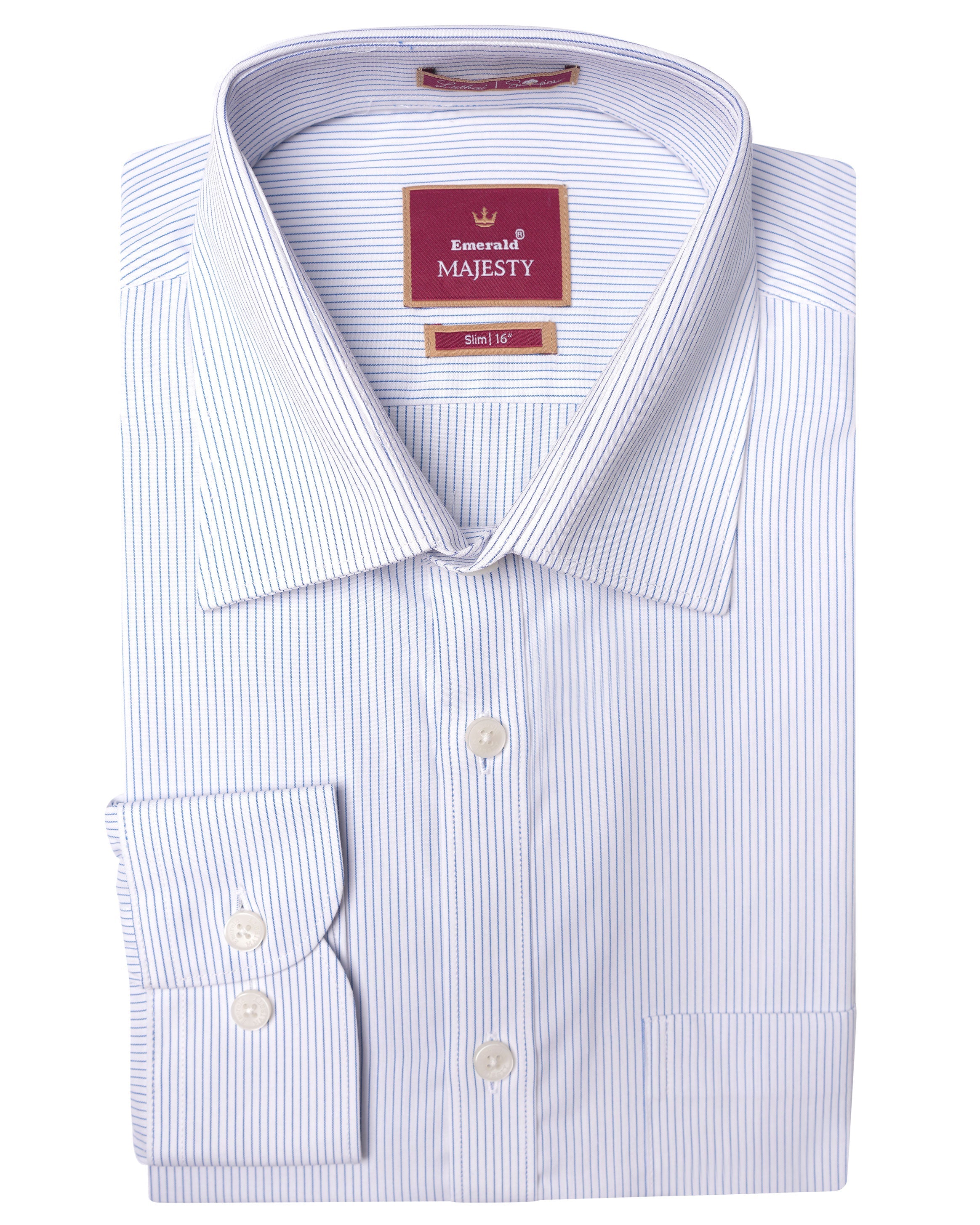 Emerald Majesty Stripe Slim Fit-Blue Nights