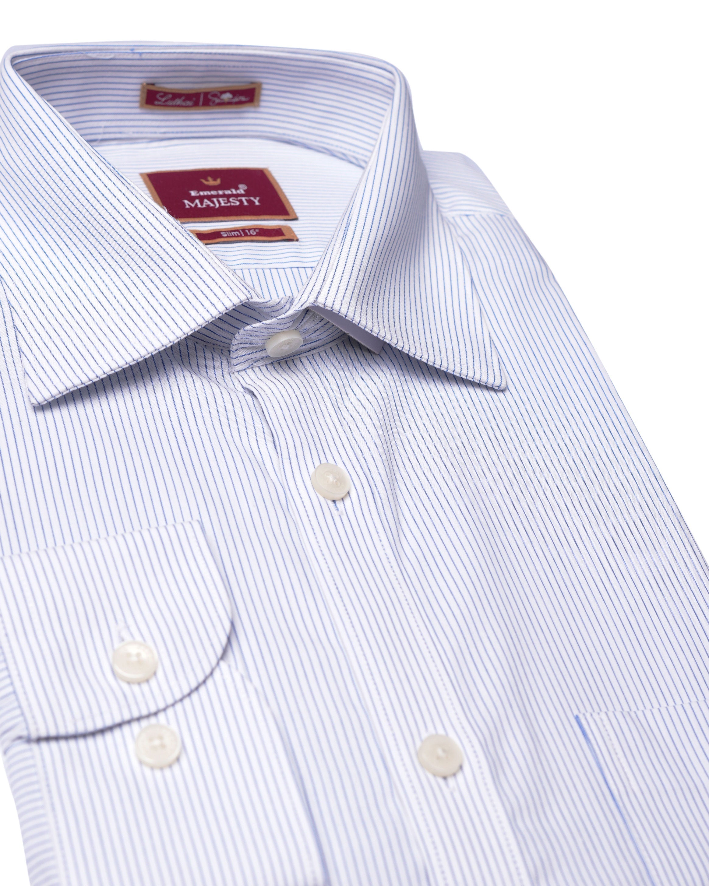 Emerald Majesty Stripe Slim Fit-Blue Nights