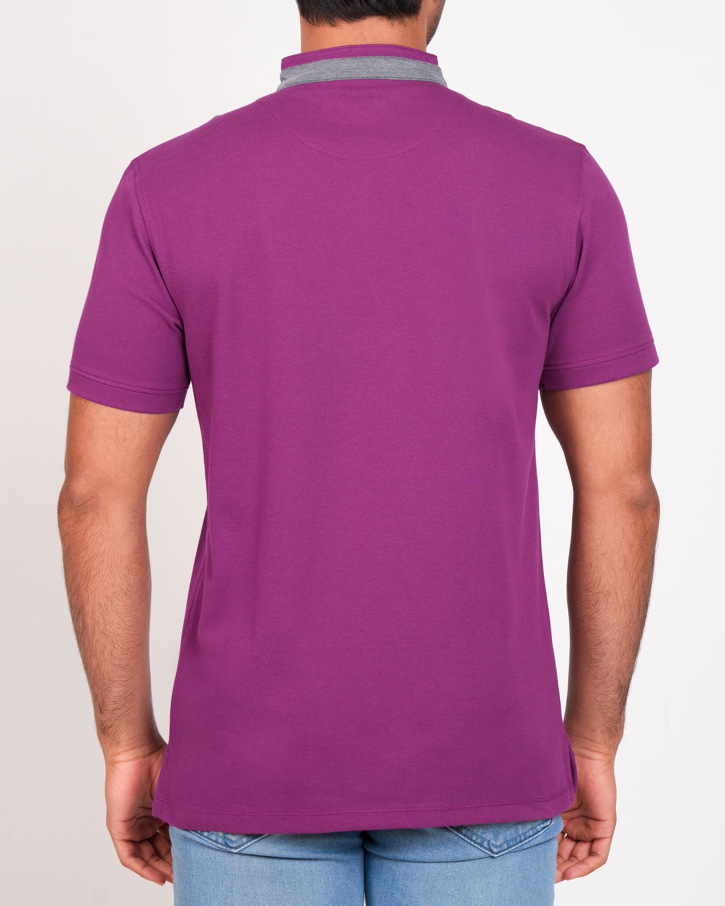 Polo Pique Solid Slim Fit-Magenta Purple