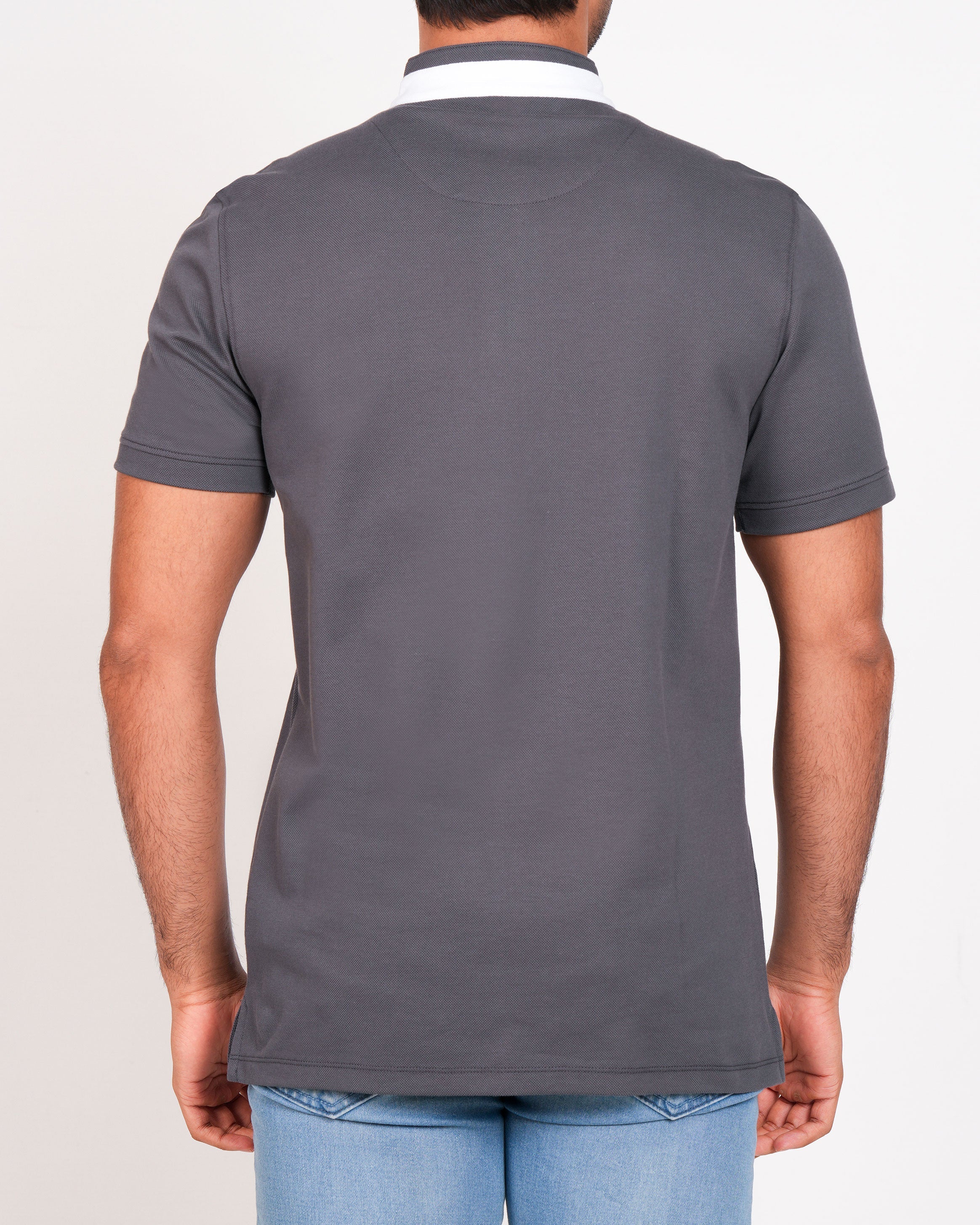 Polo Pique Solid Slim Fit-Castor Grey