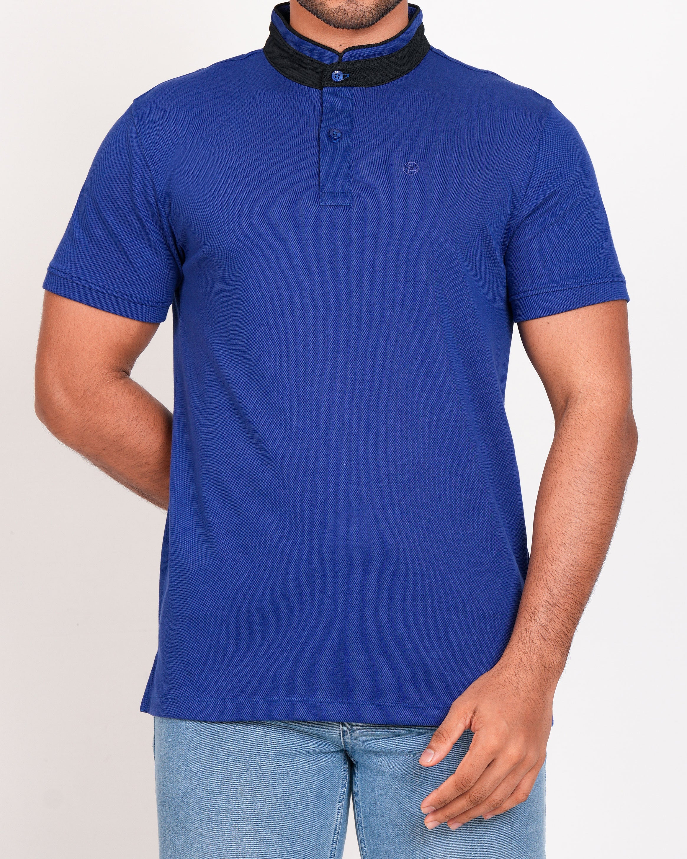Polo Pique Solid Slim Fit-Patriat Blue