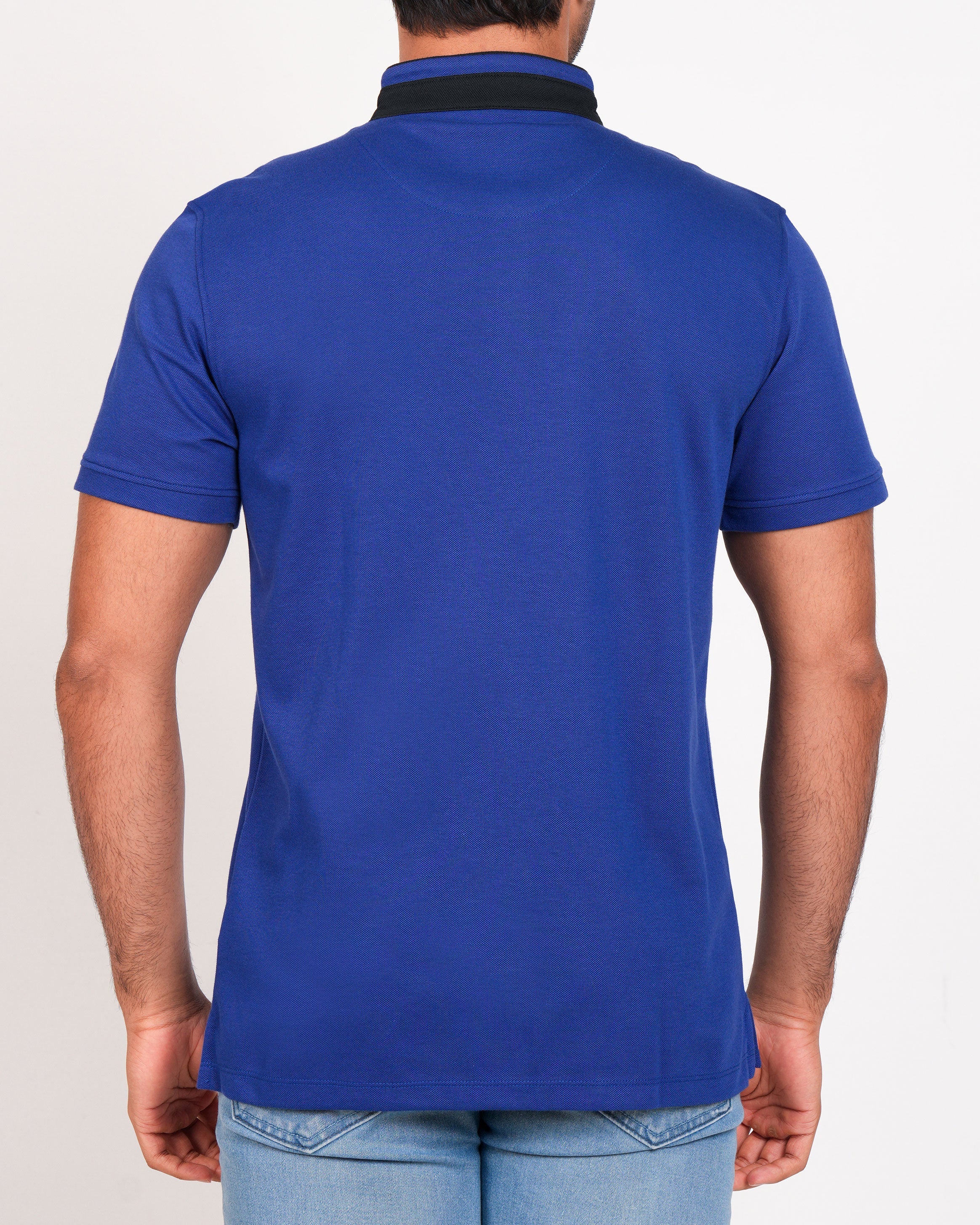 Polo Pique Solid Slim Fit-Patriat Blue
