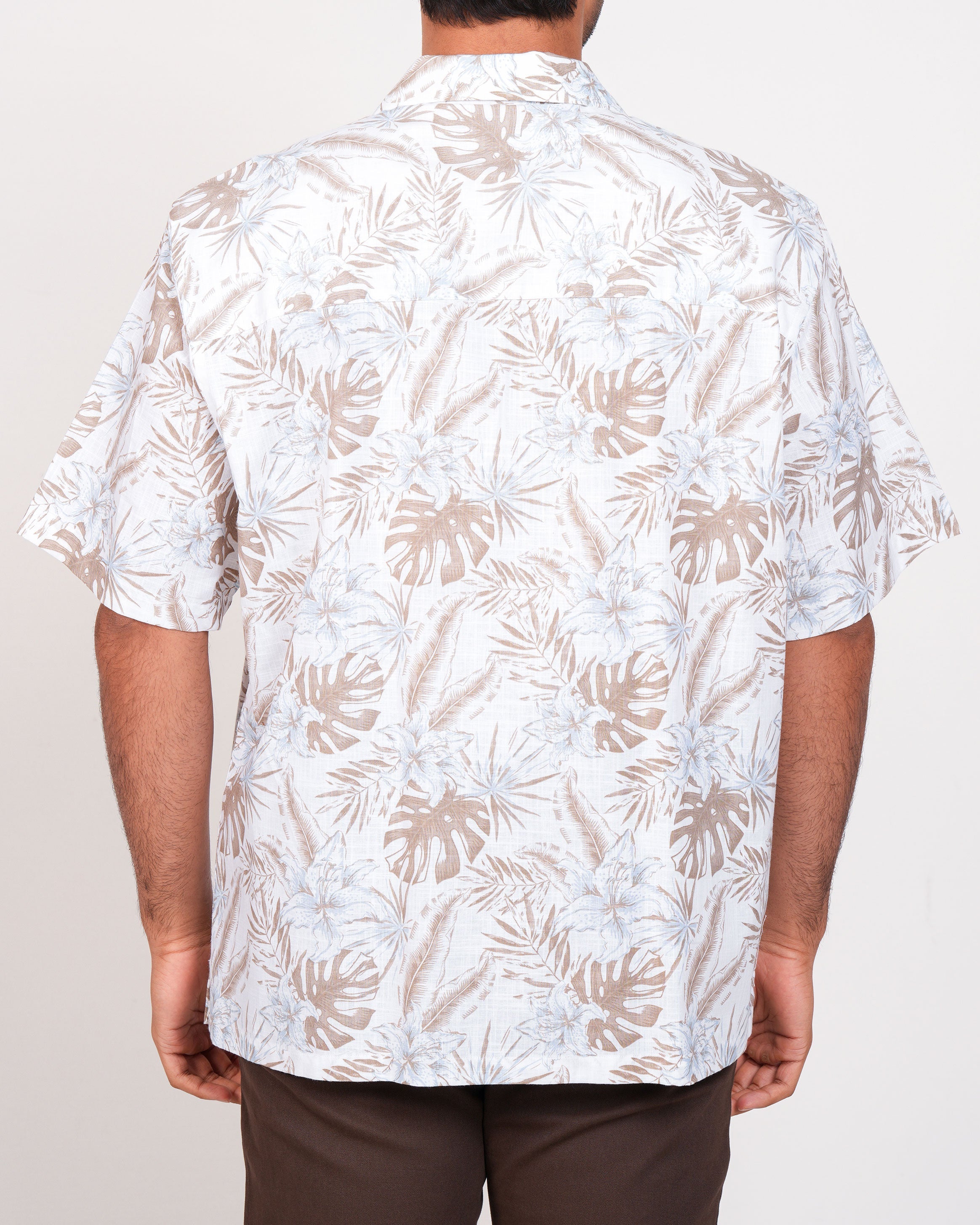 Emerald Causal Printed Oversized-Pine Bark
