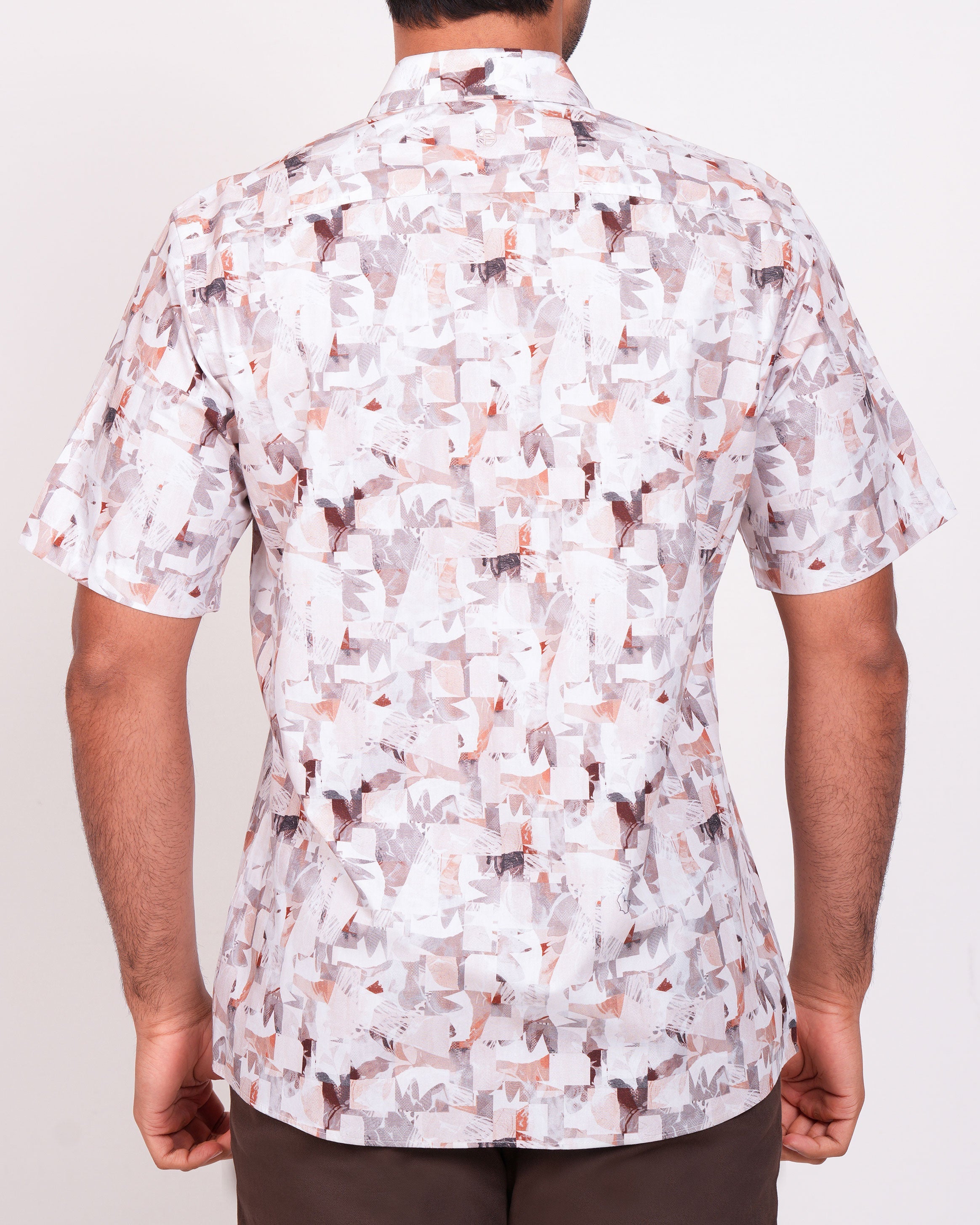 Emerald Casual Printed Slim Fit-Brown Cork