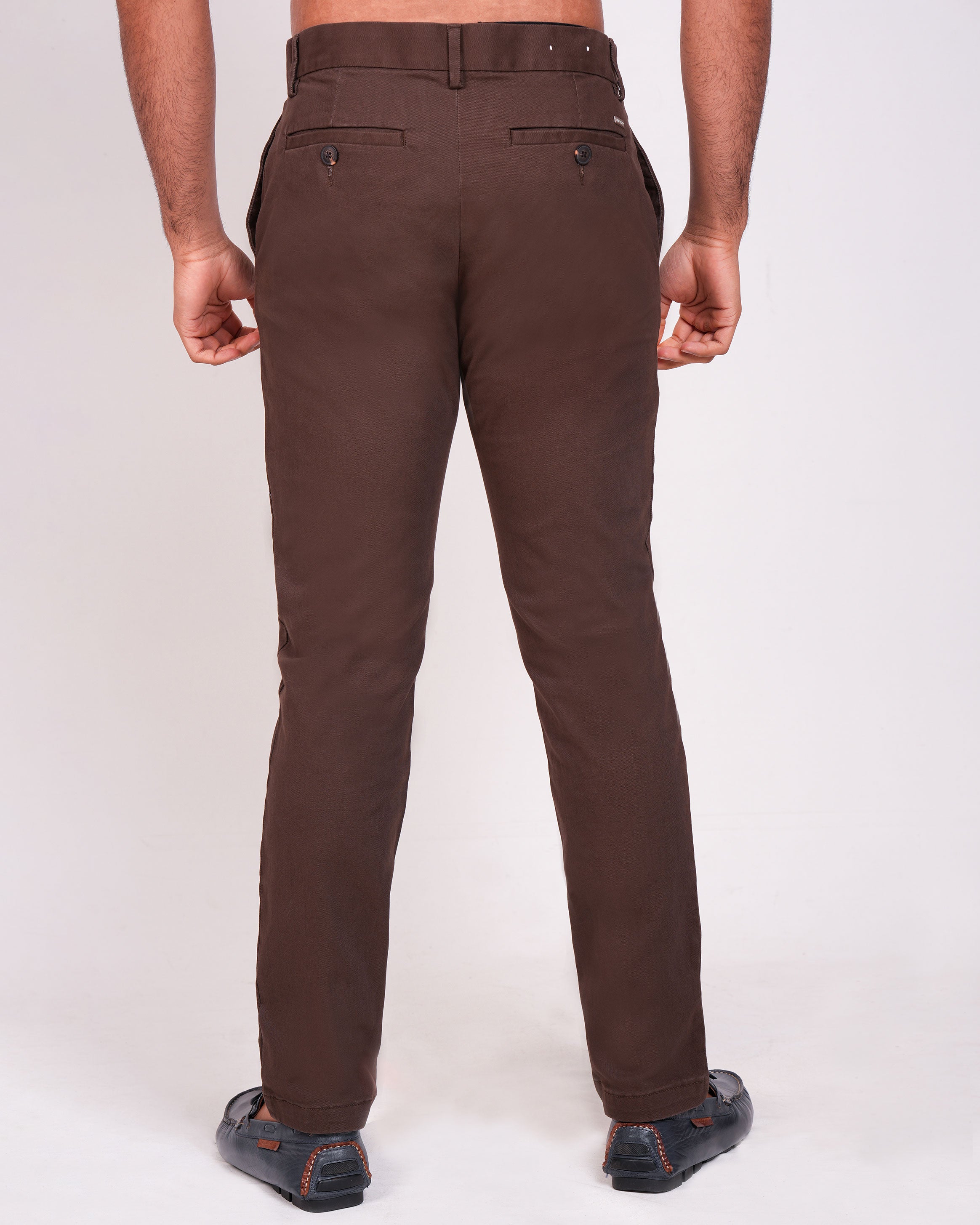 Emerald Chino Z Plain Slim Fit-Chocolate Truffel