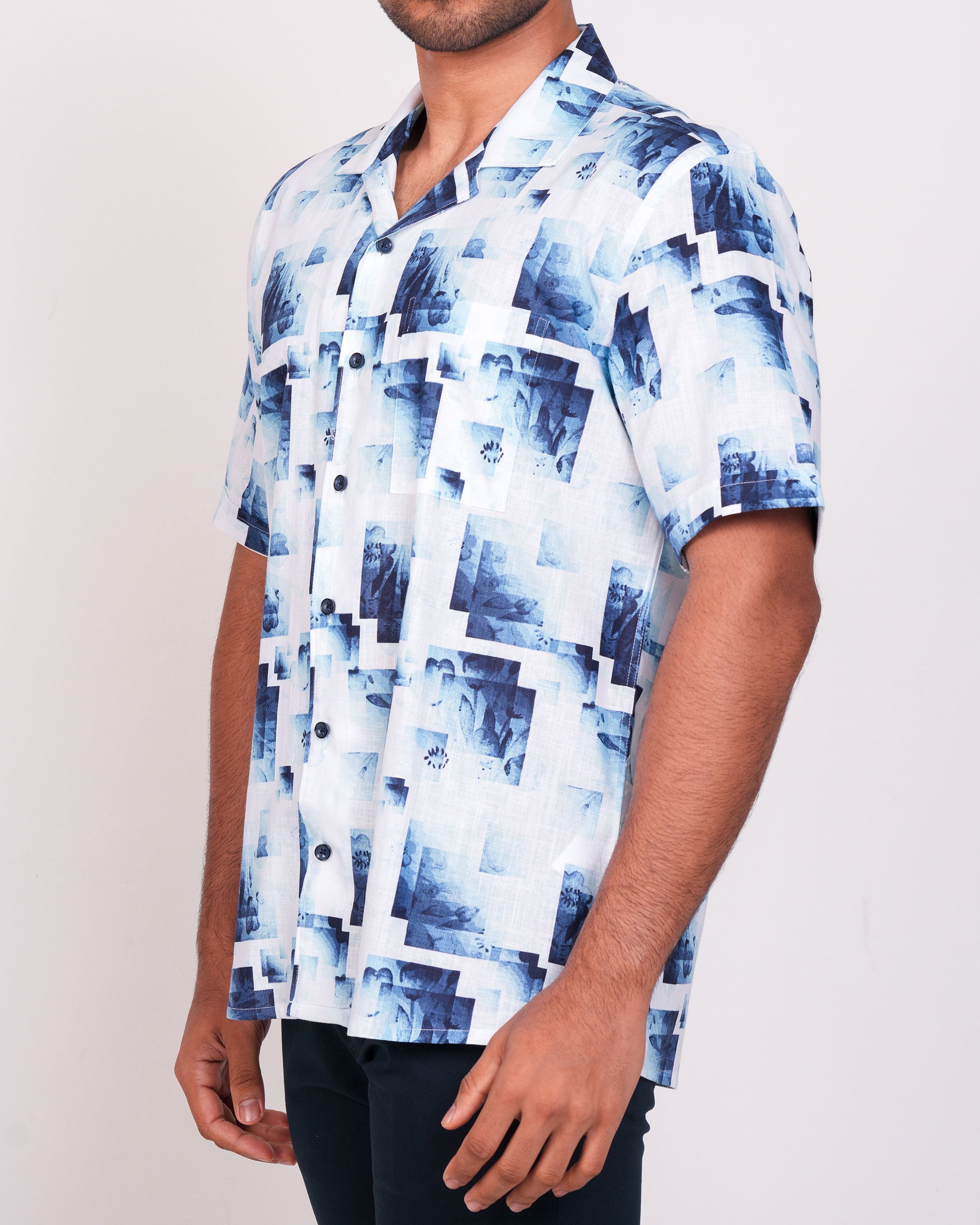 Emerald Casual Printed Leisure Fit-Navy