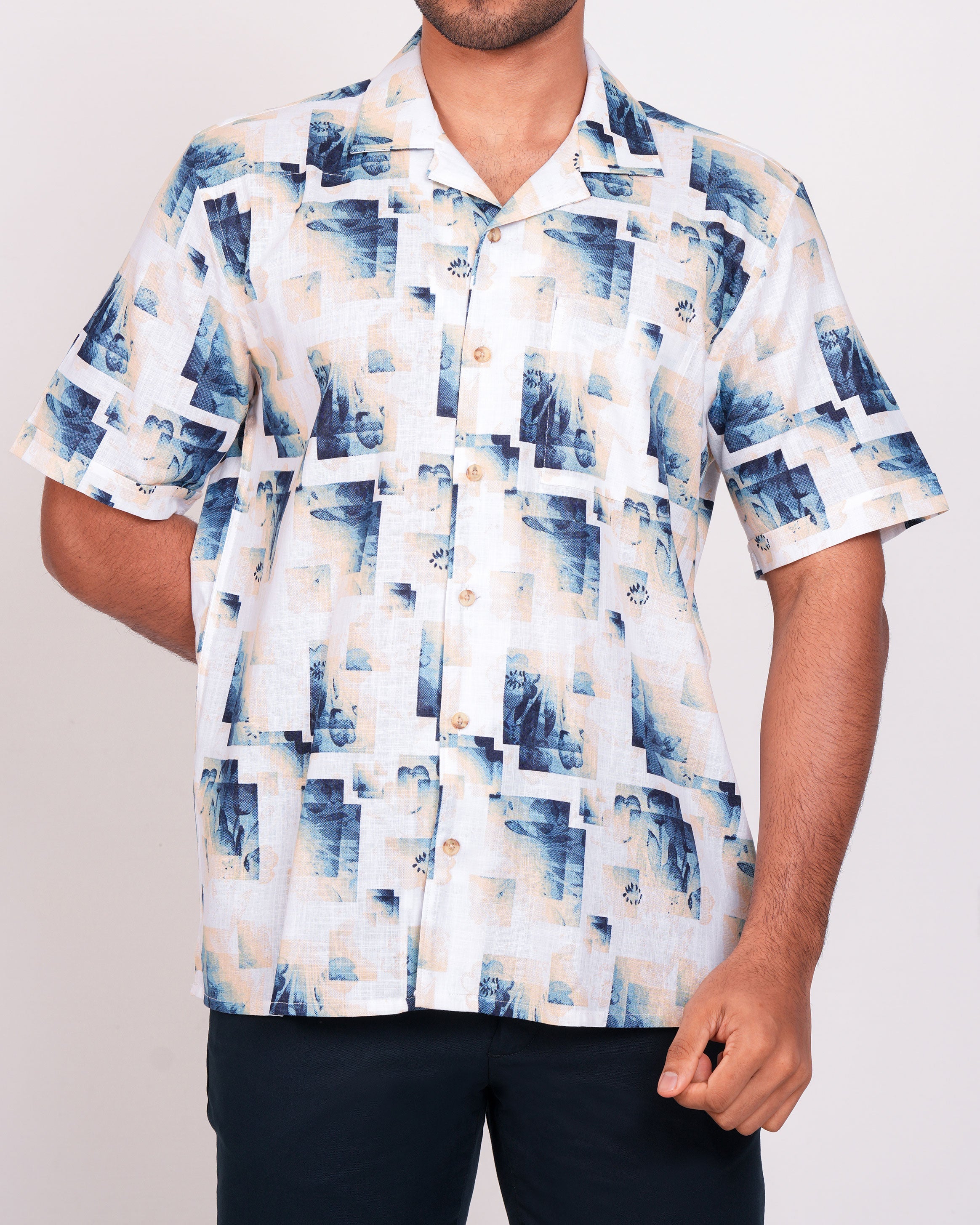 Emerald Casual Printed Leisure Fit-Brown