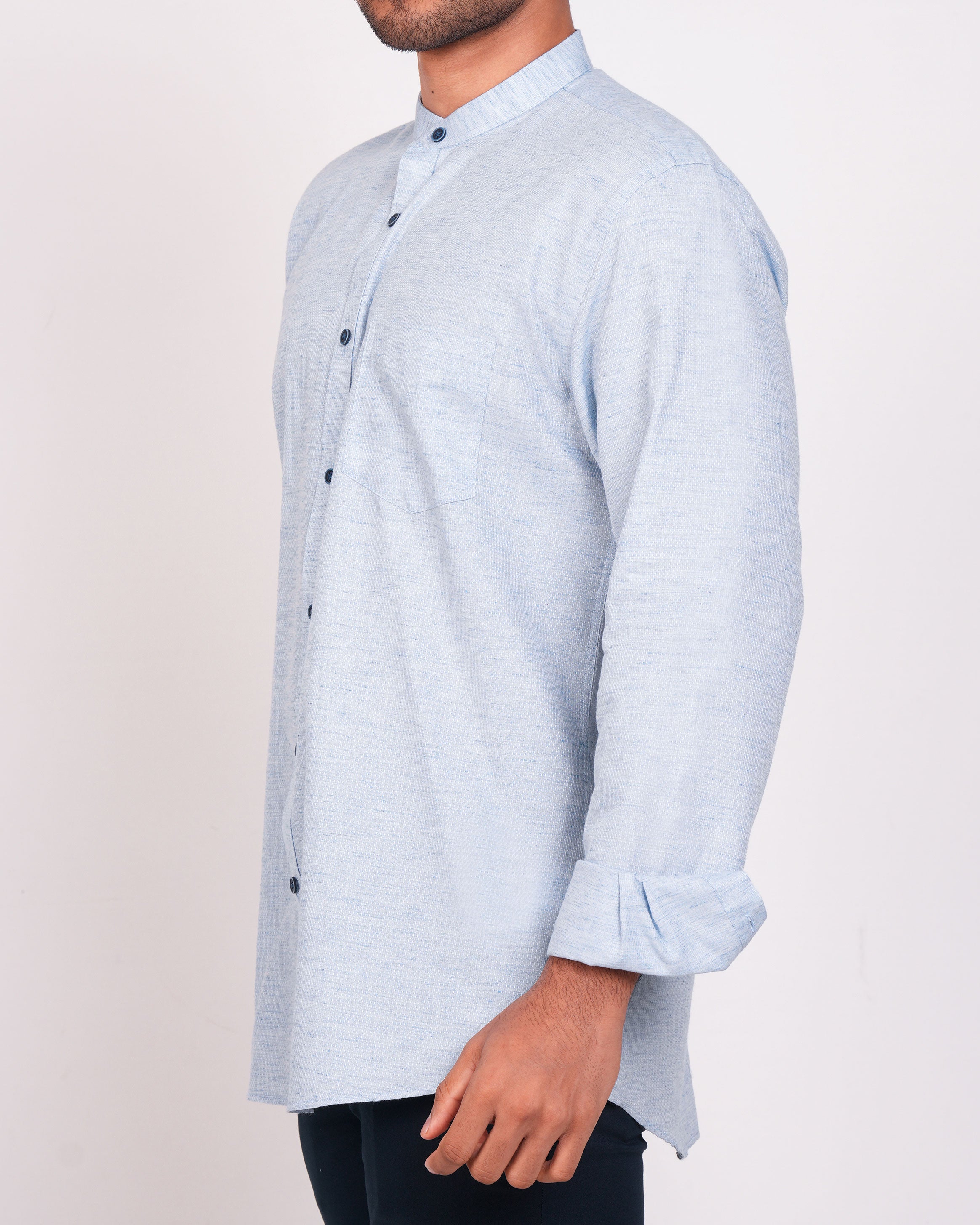 Emerald Casual Dobby Slim Fit-Cashmere Blue