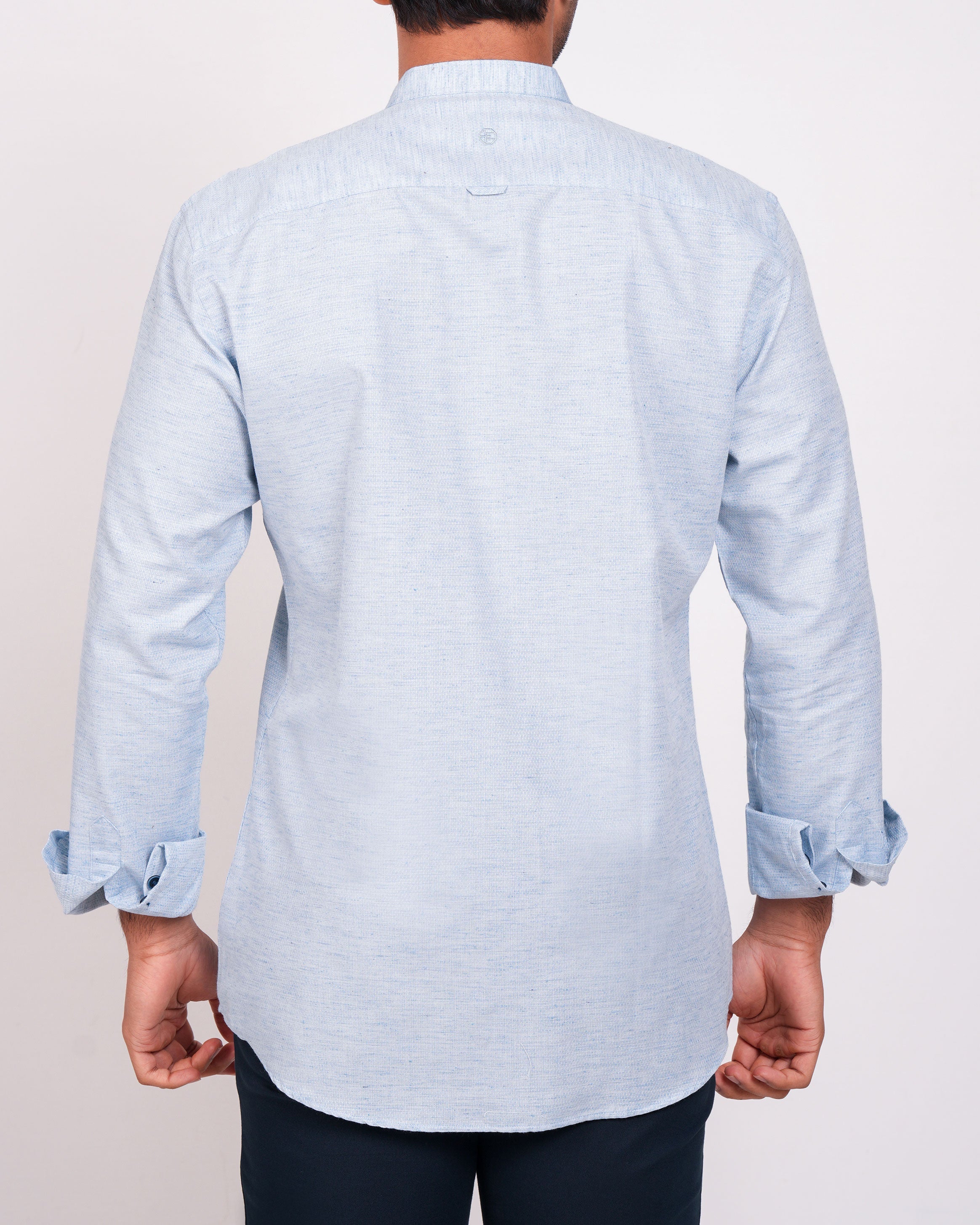 Emerald Casual Dobby Slim Fit-Cashmere Blue