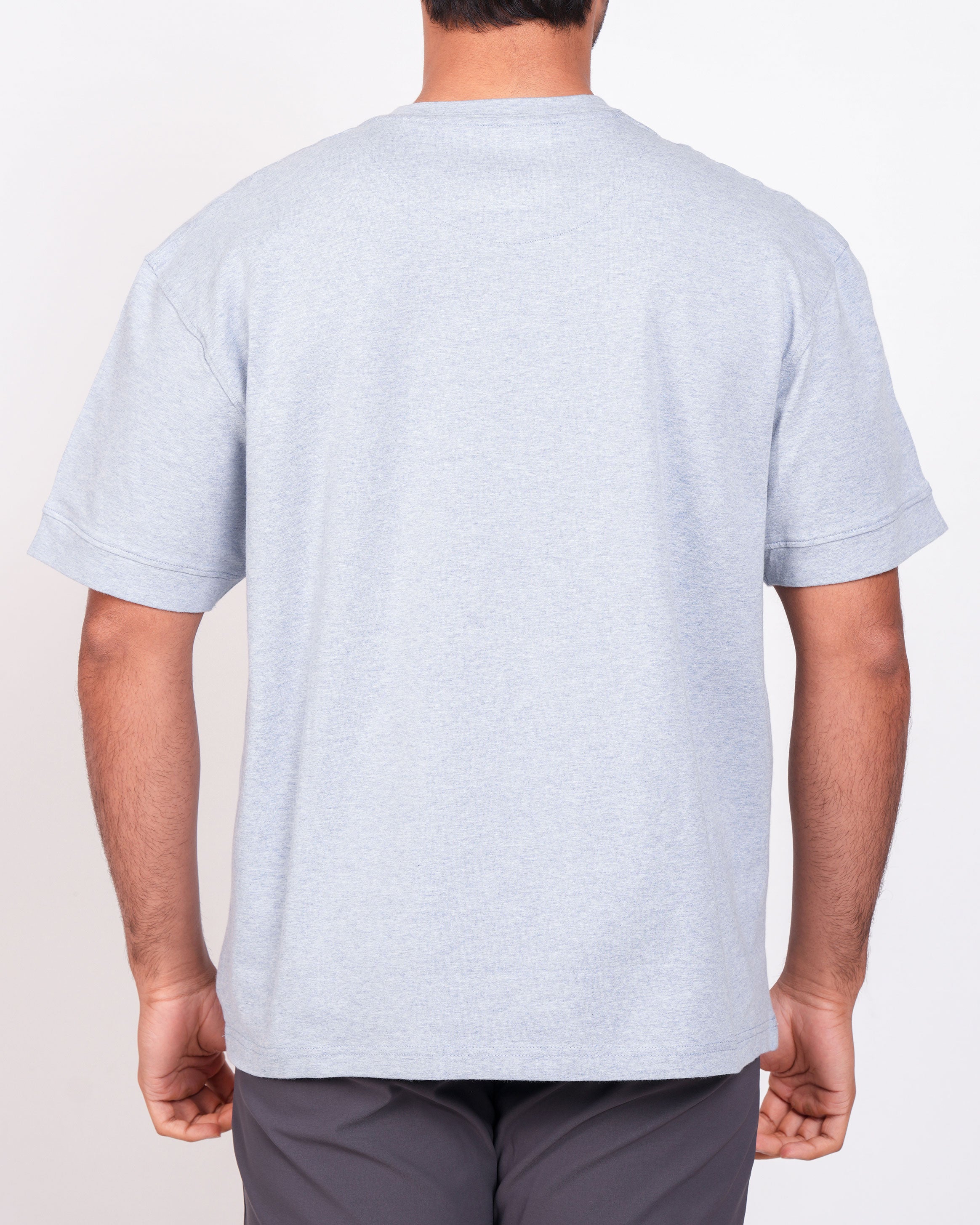 Emerald Oversized Crew Neck Tee-Cashmere Blue