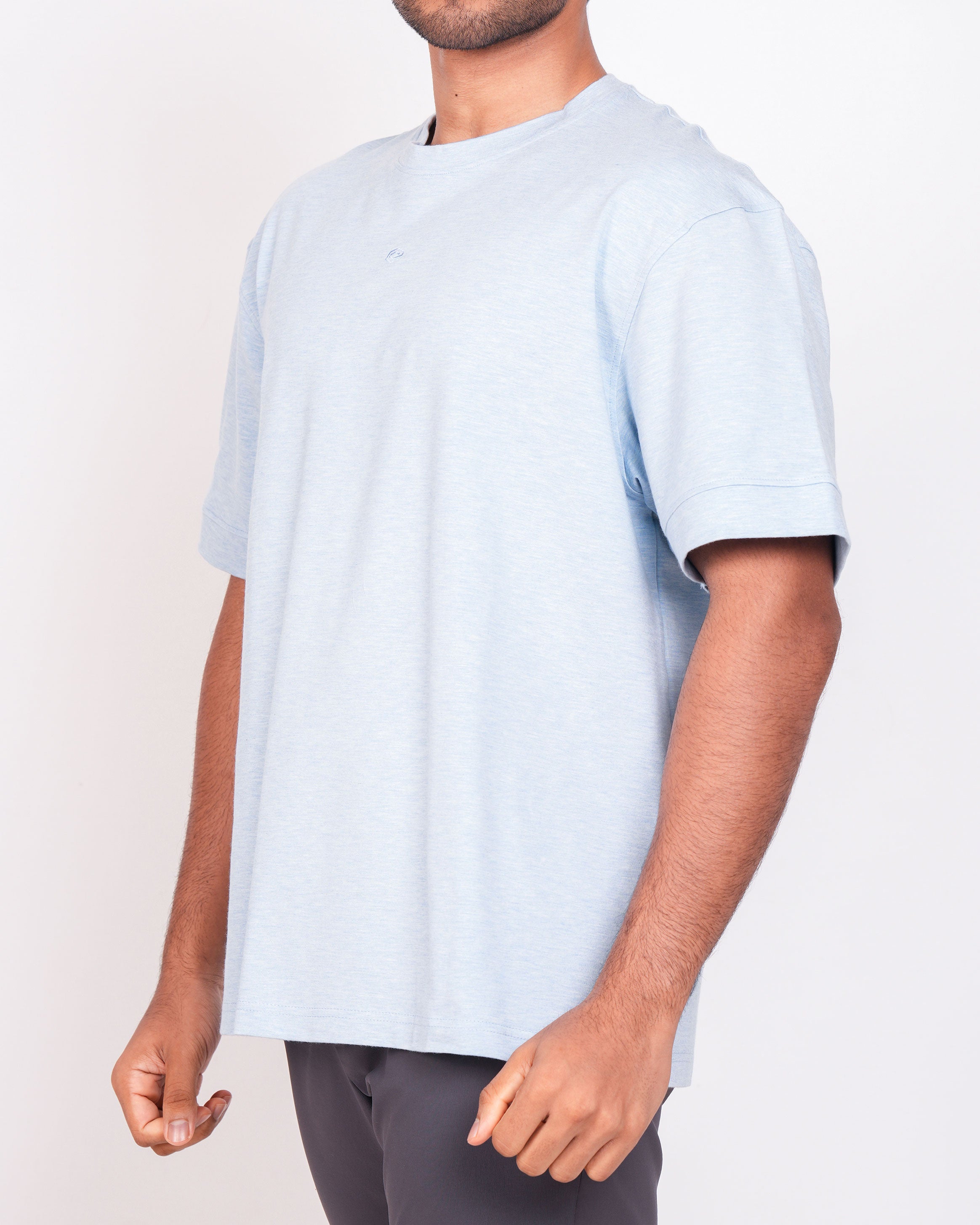 Emerald Oversized Crew Neck Tee-Powder