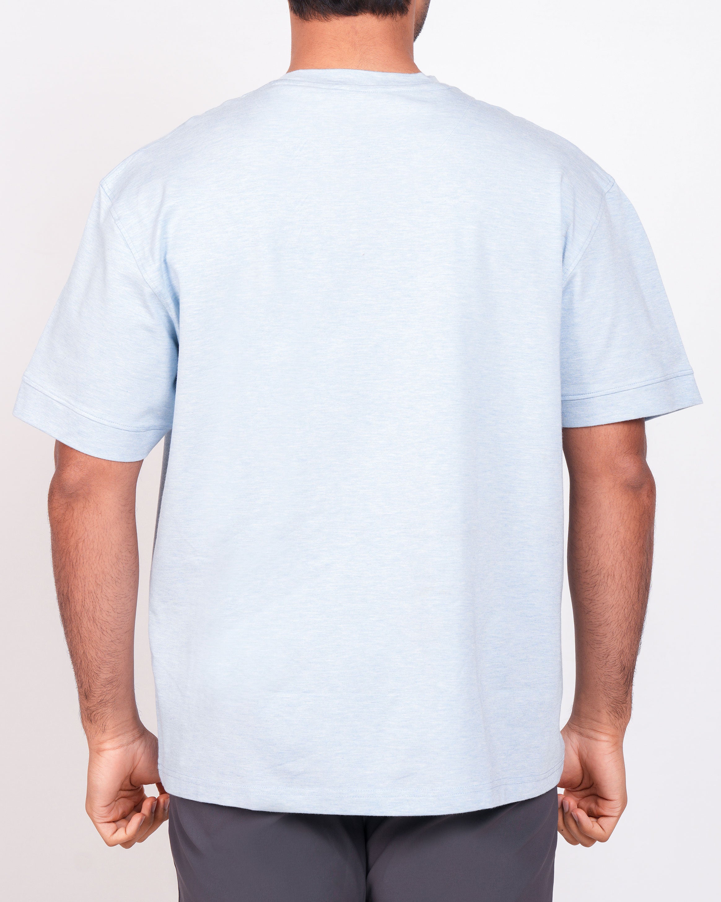 Emerald Oversized Crew Neck Tee-Powder