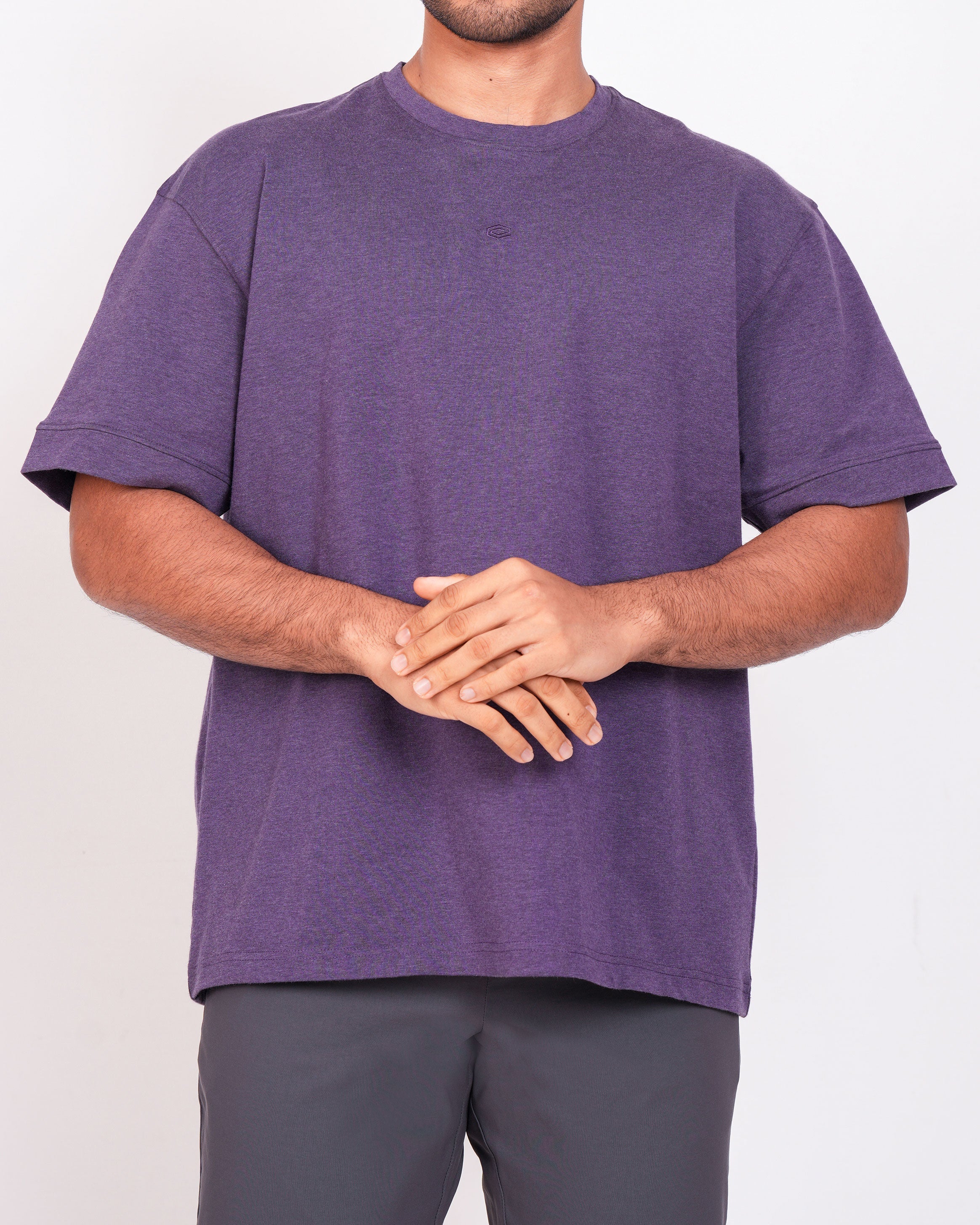 Emerald Oversized Crew Neck Tee-Royal Purple