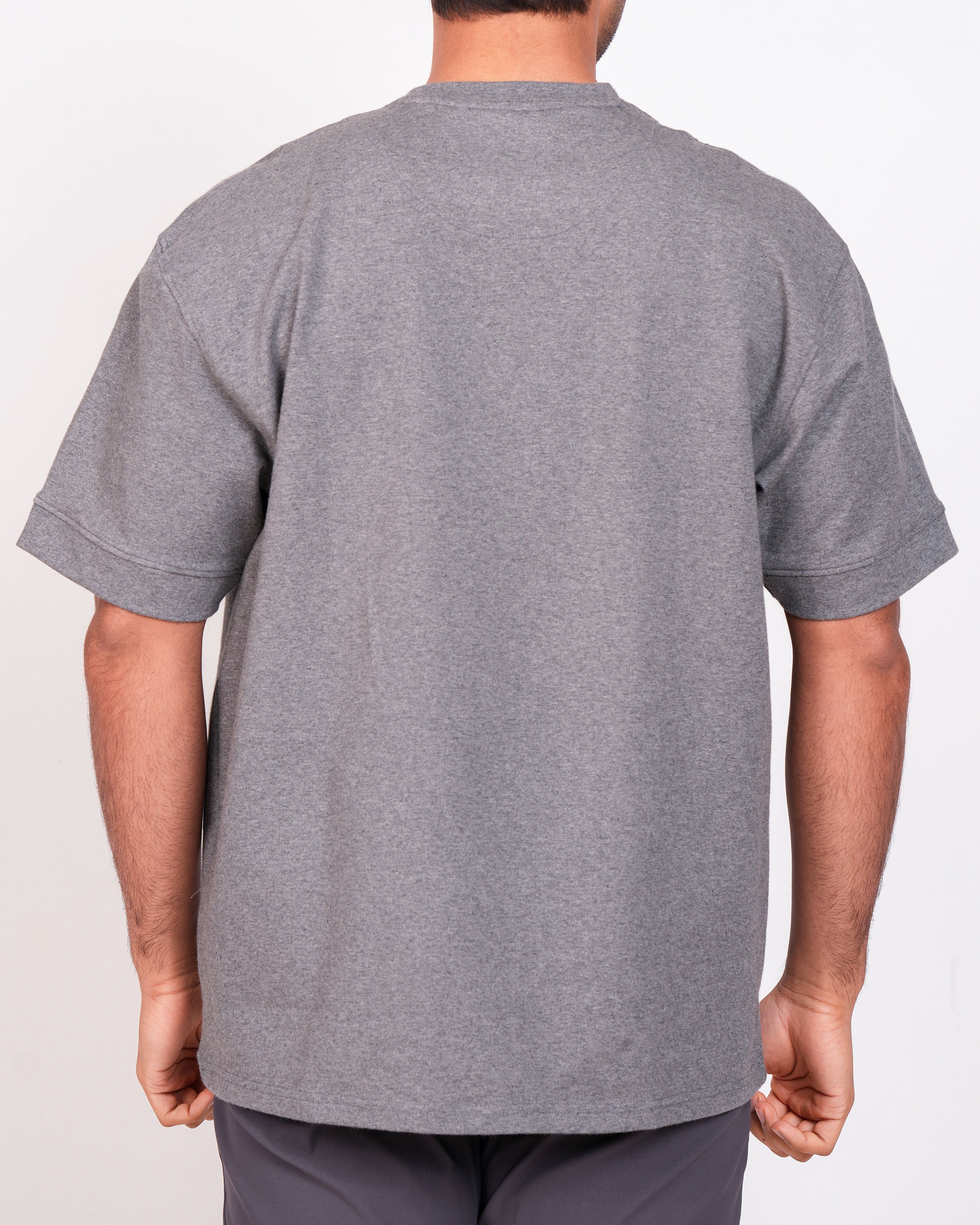 Emerald Oversized Crew Neck Tee-Charcoal