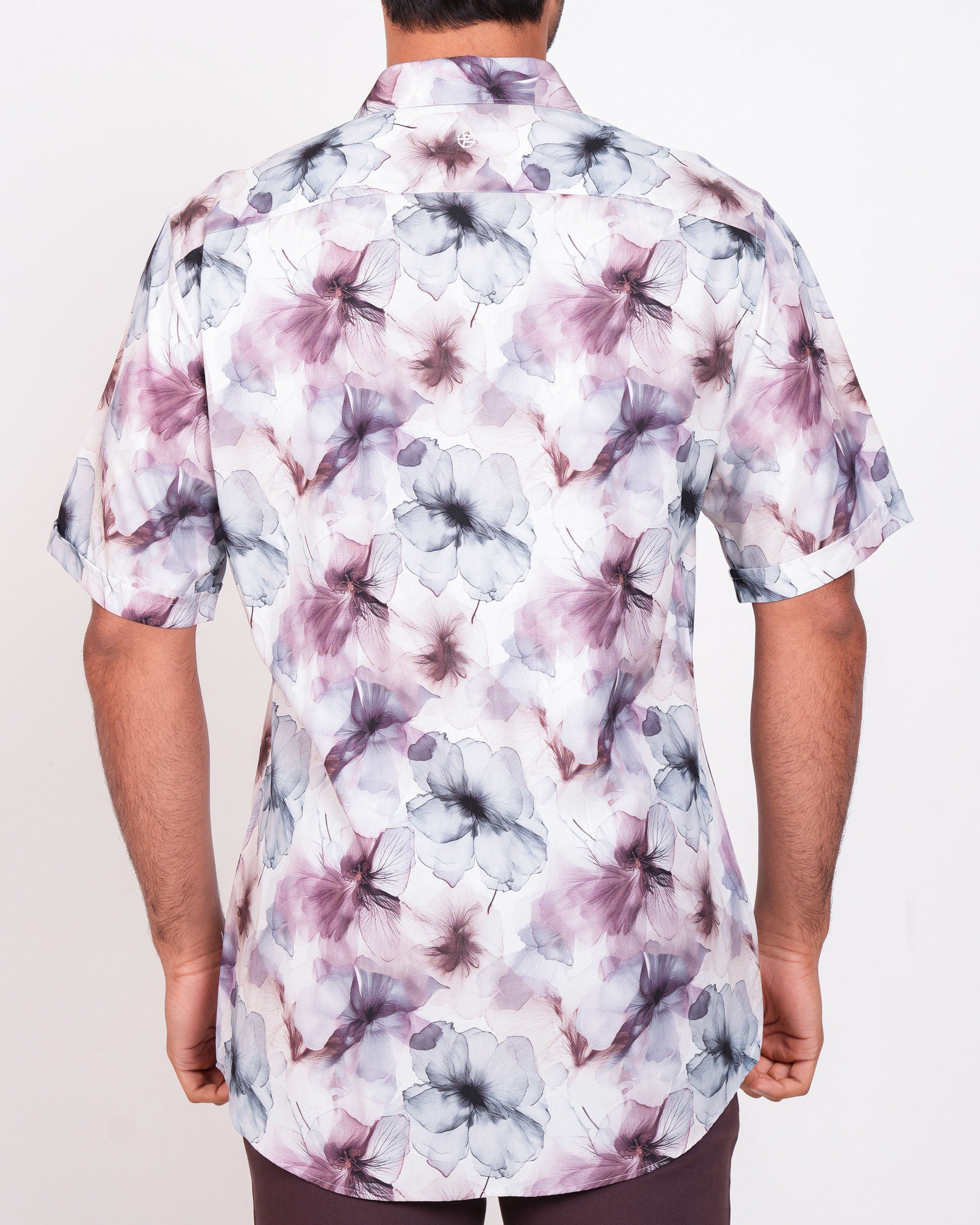 Emerald Casual Printed Slim Fit-Boysenberry