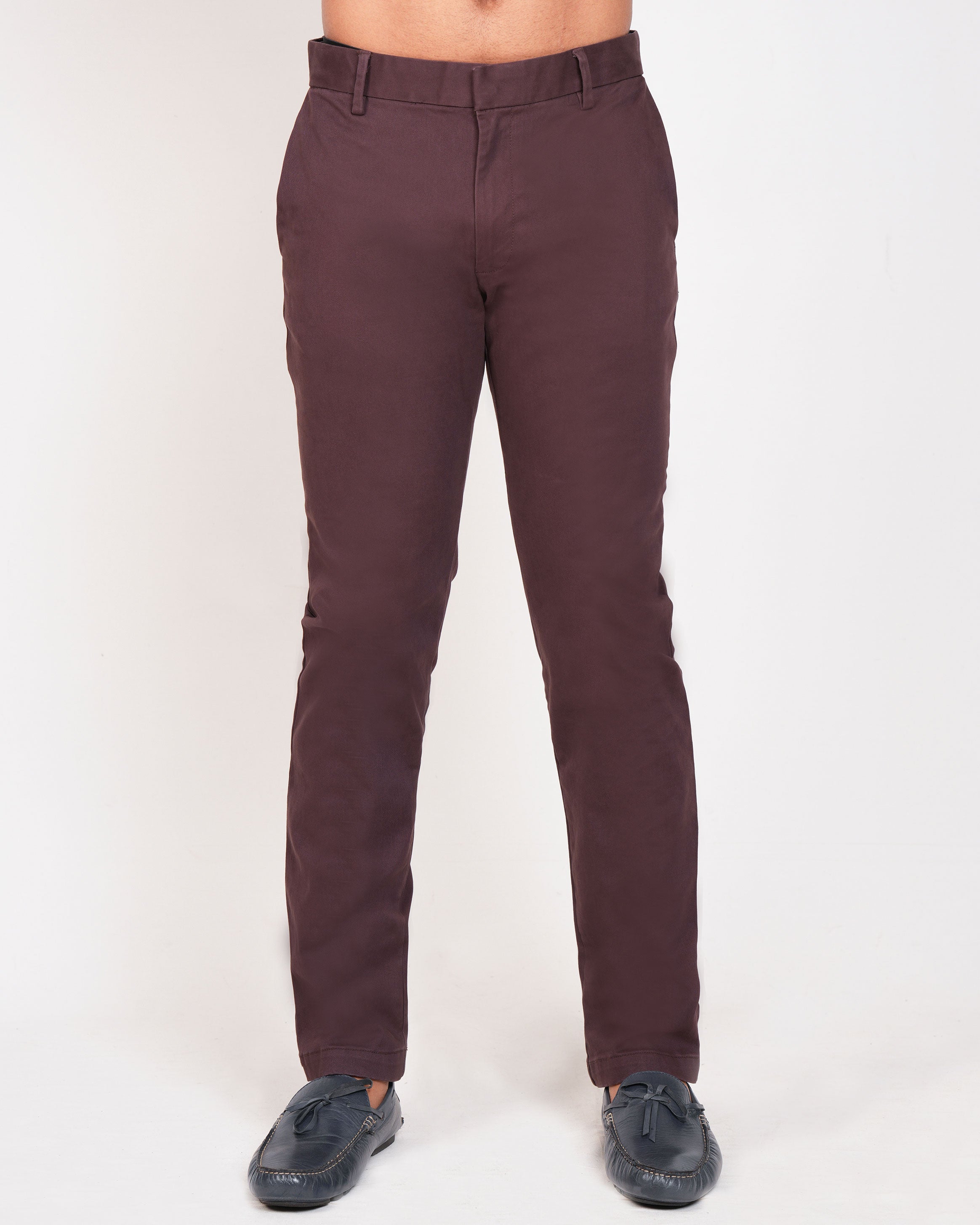 Emerald Chino Z Plain Slim Fit-Brown Tane
