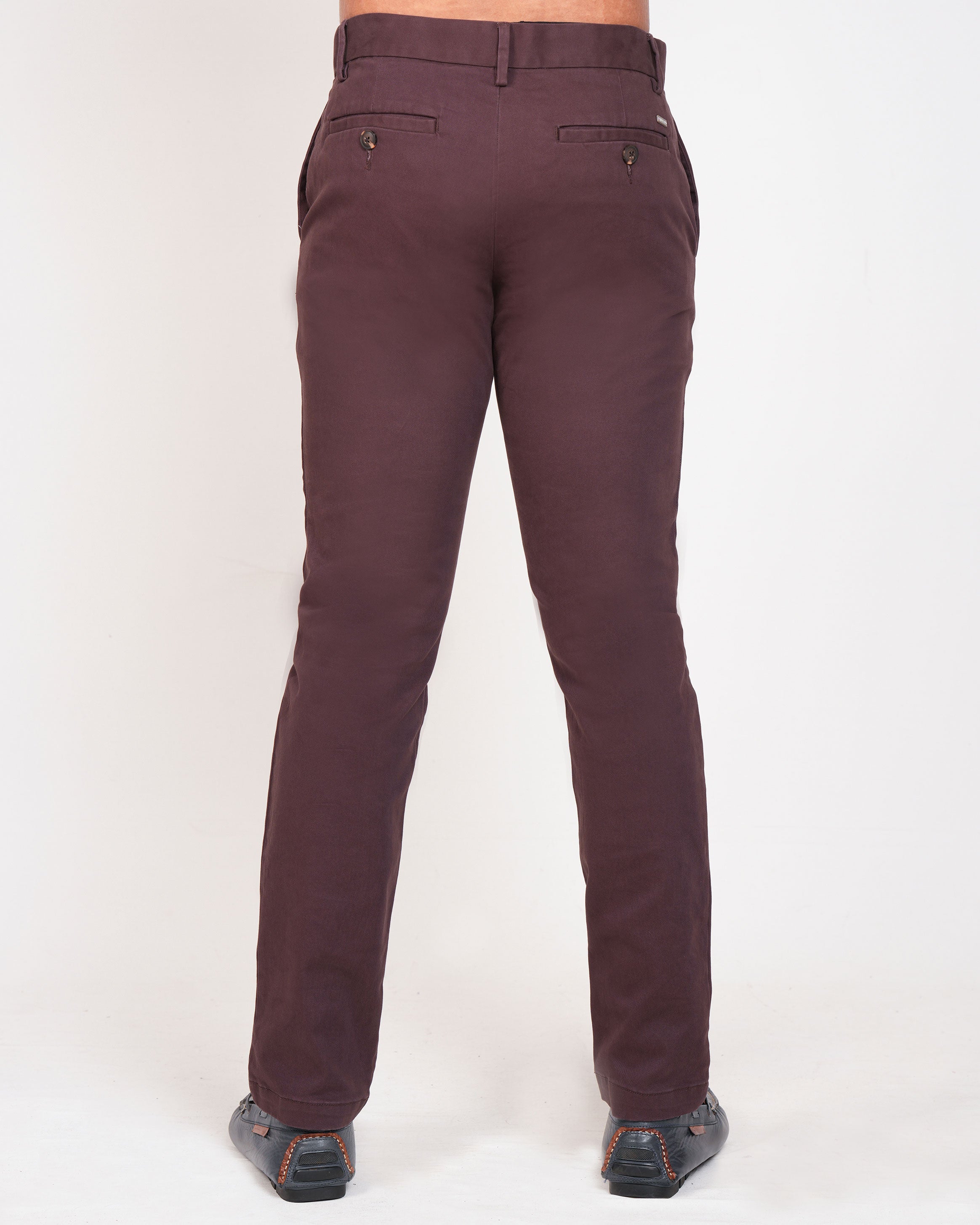 Emerald Chino Z Plain Slim Fit-Brown Tane