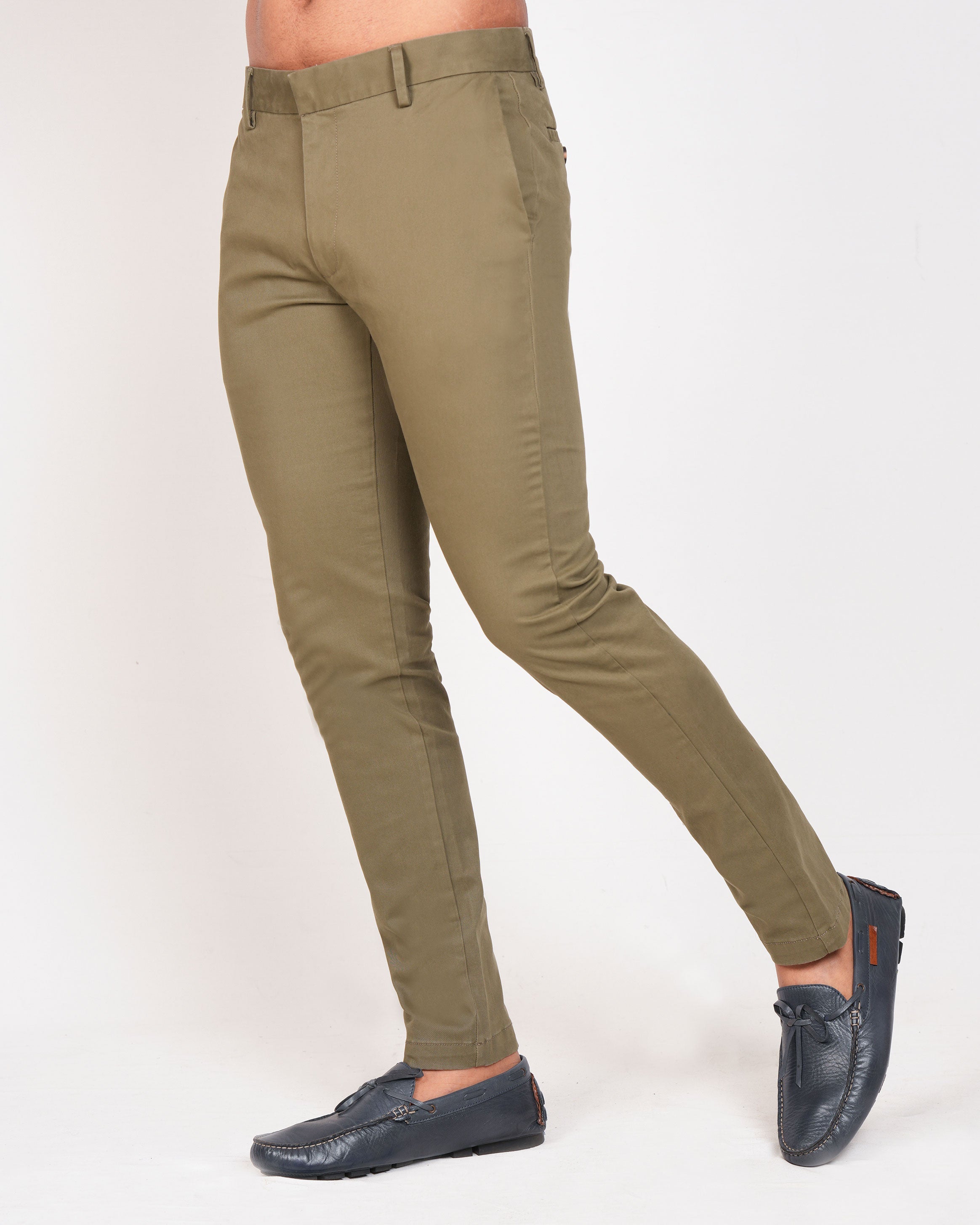 Emerald Chino Z Plain Slim Fit-Hedge Green