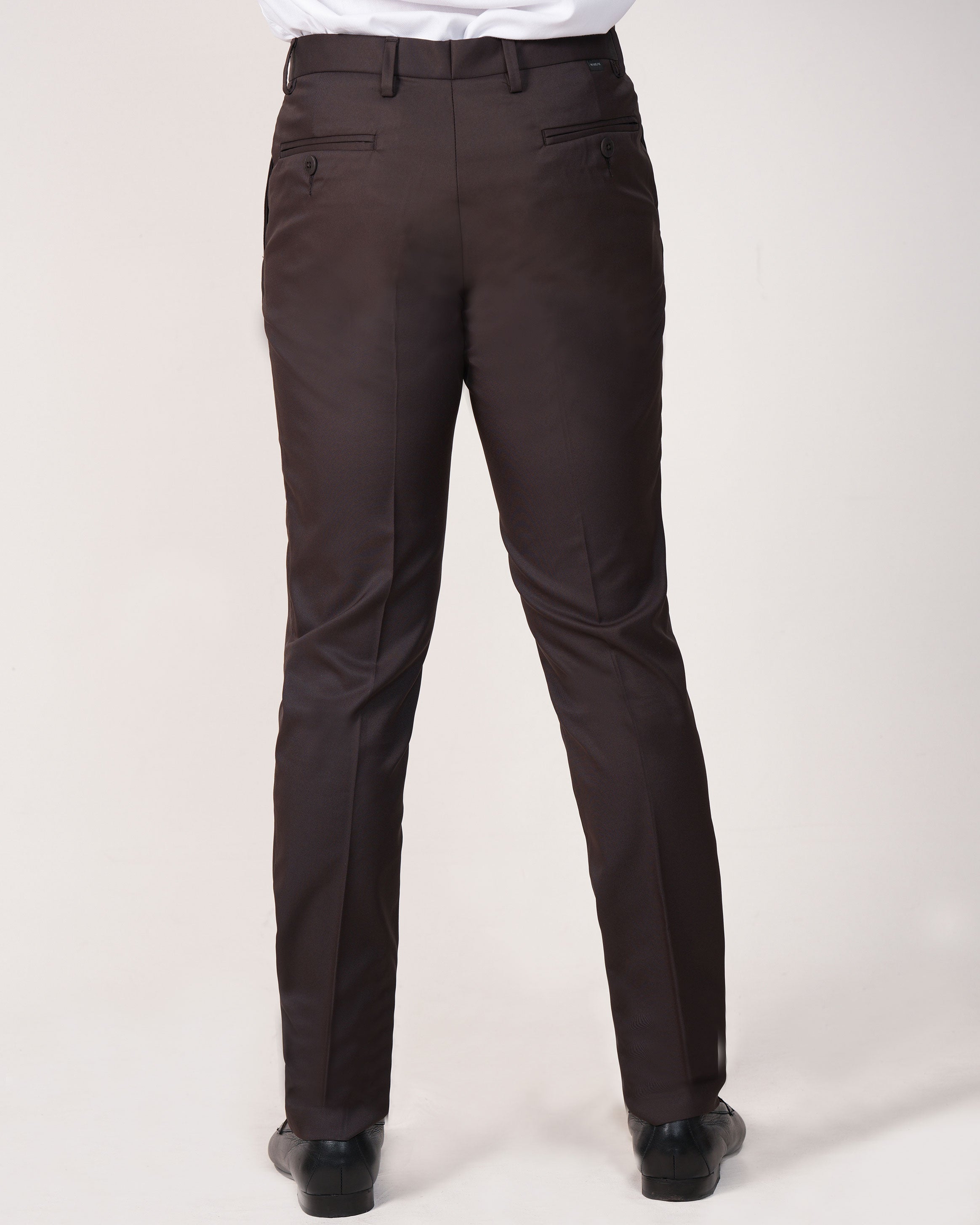 Mansak Trouser Plain Slim Fit-Macaroon Brown