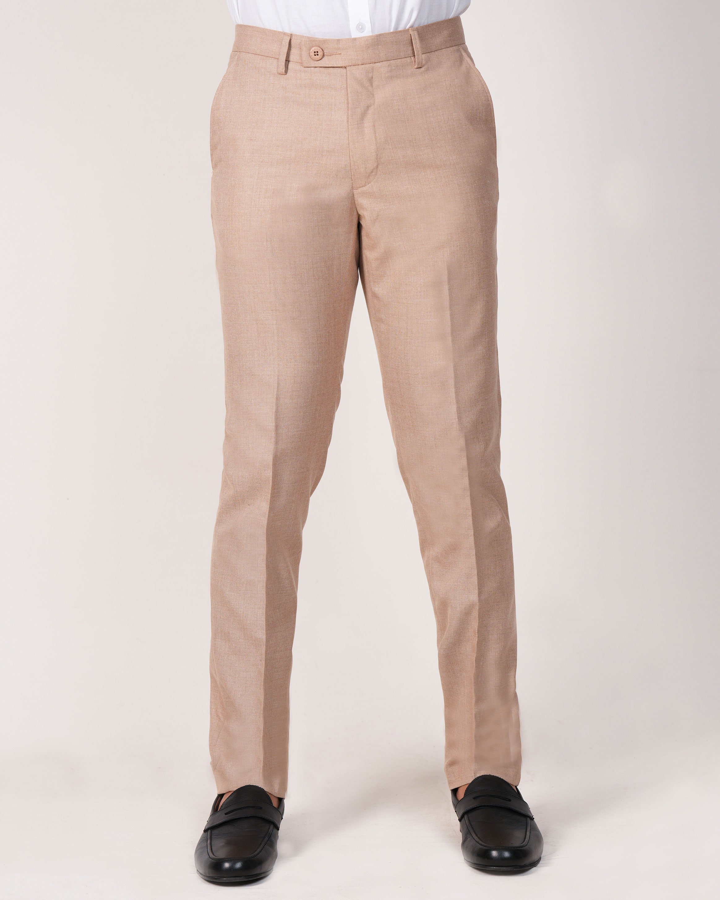 Mansak Trouser Plain Slim Fit-Honey Peach