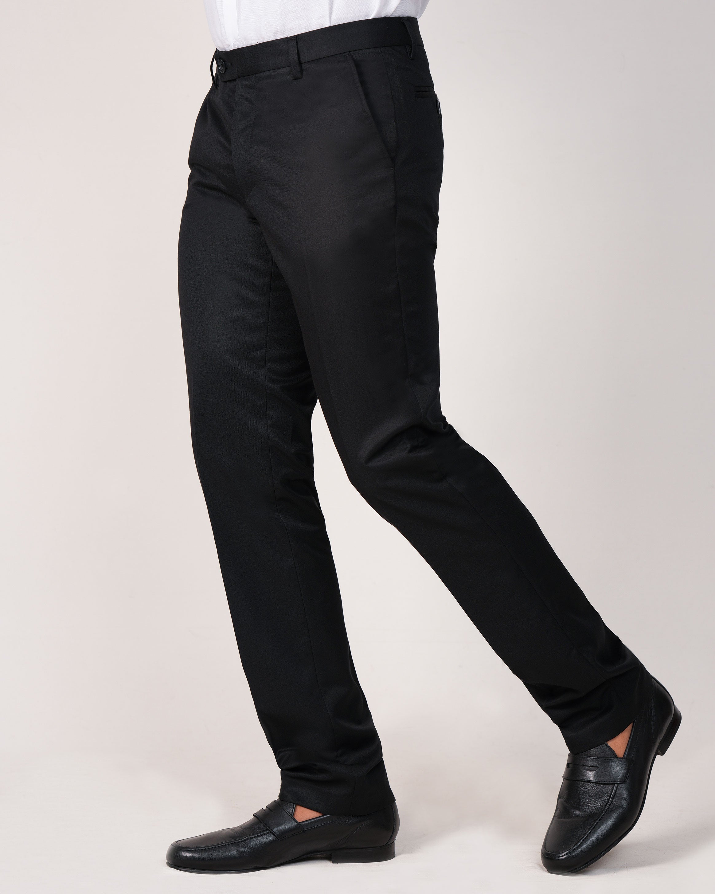 Emerald Formal Trouser Plain Slim Fit-Black