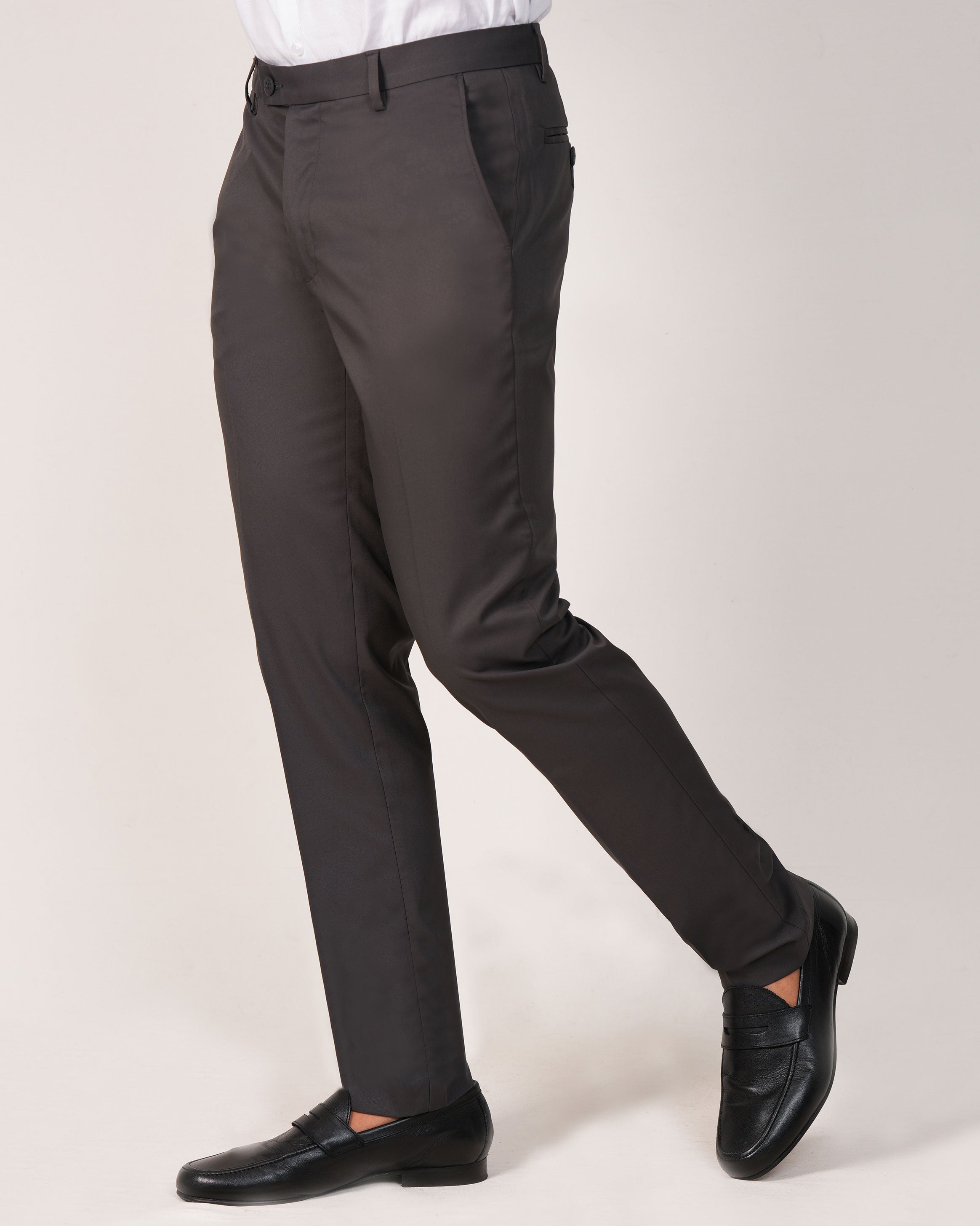 Mansak Trouser Plain Slim Fit-Steel Grey