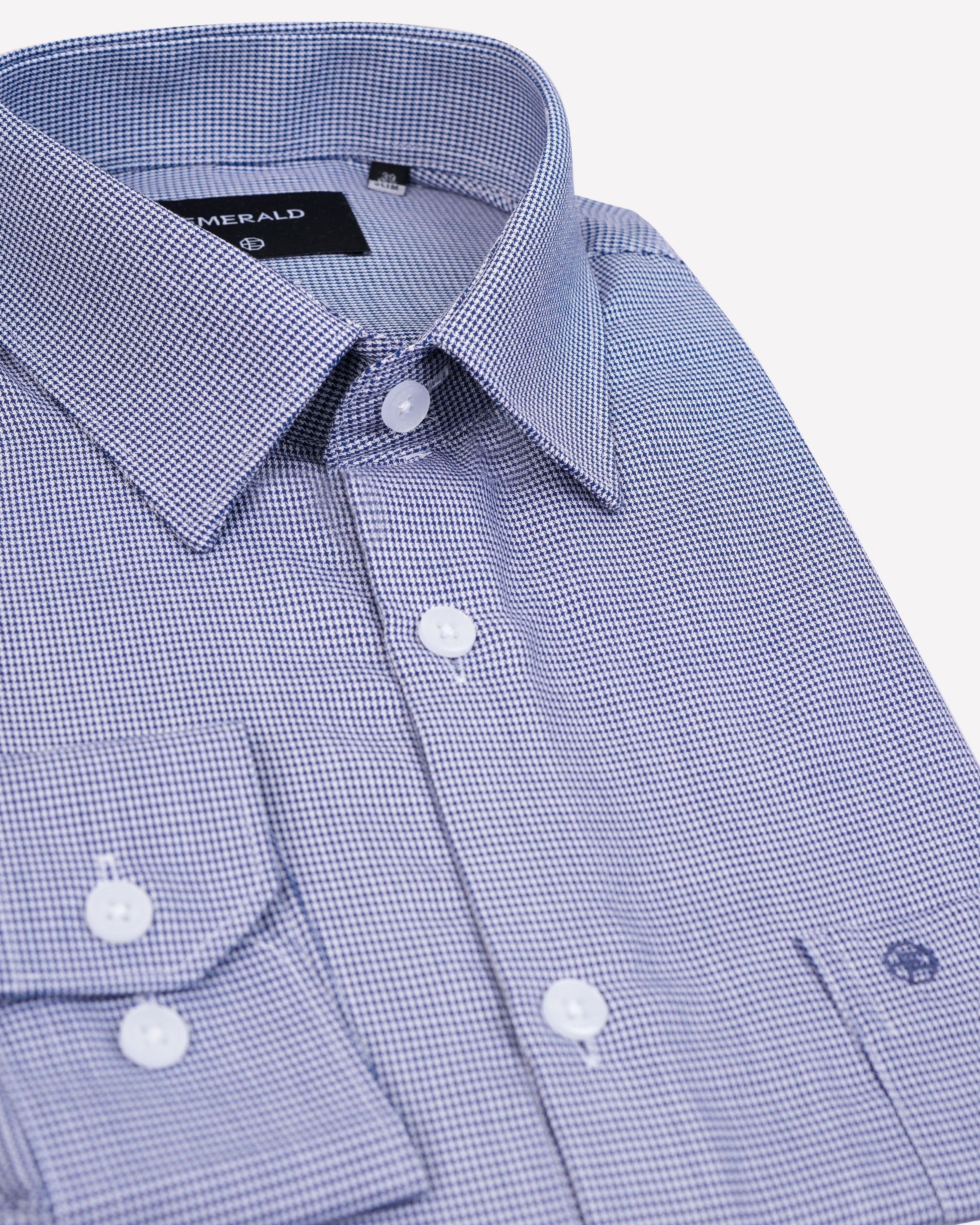 Emerald Formal Micro Checks Slim Fit-Astral Aura