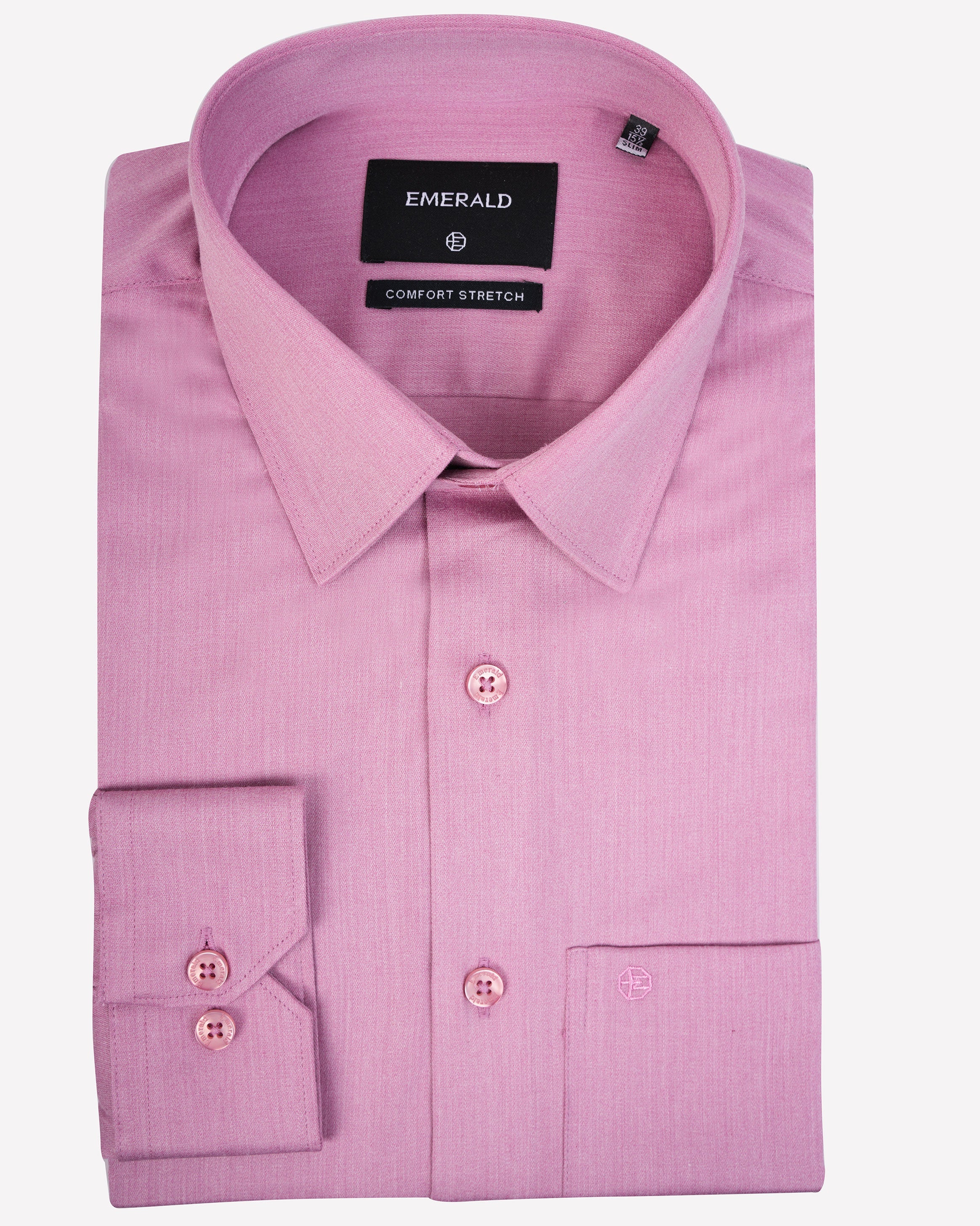 Emerald Formal Plain Slim Fit-Pink Nectar