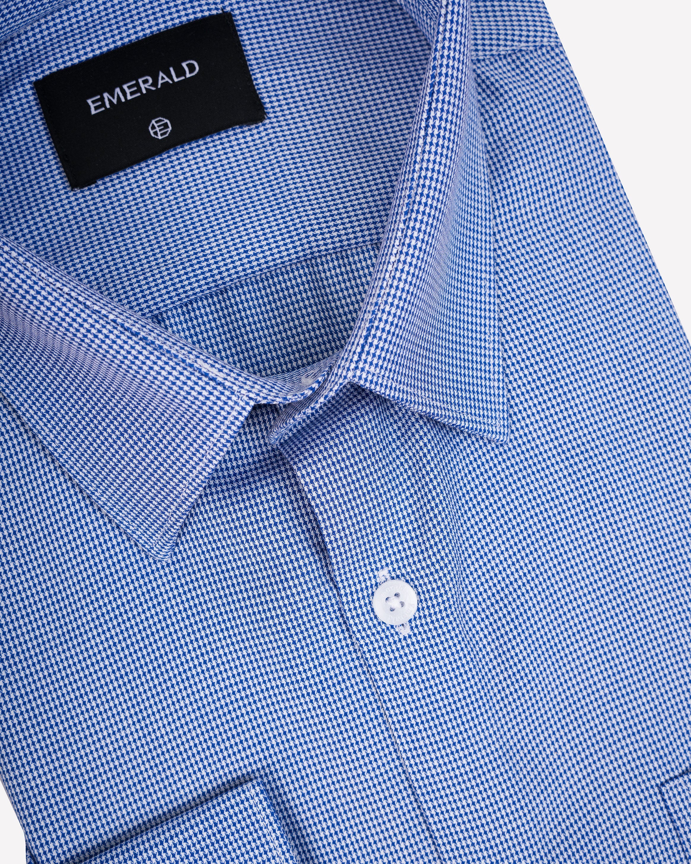 Emerald Formal Micro Checks Slim Fit-Blue Bell