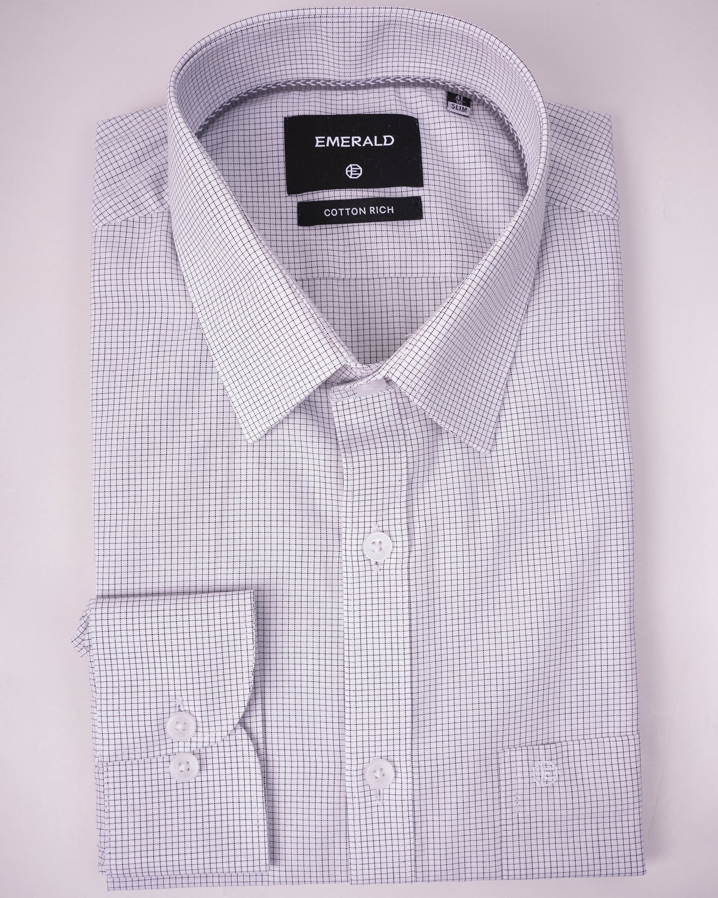 Emerald Corporate Checks Slim Fit - Black
