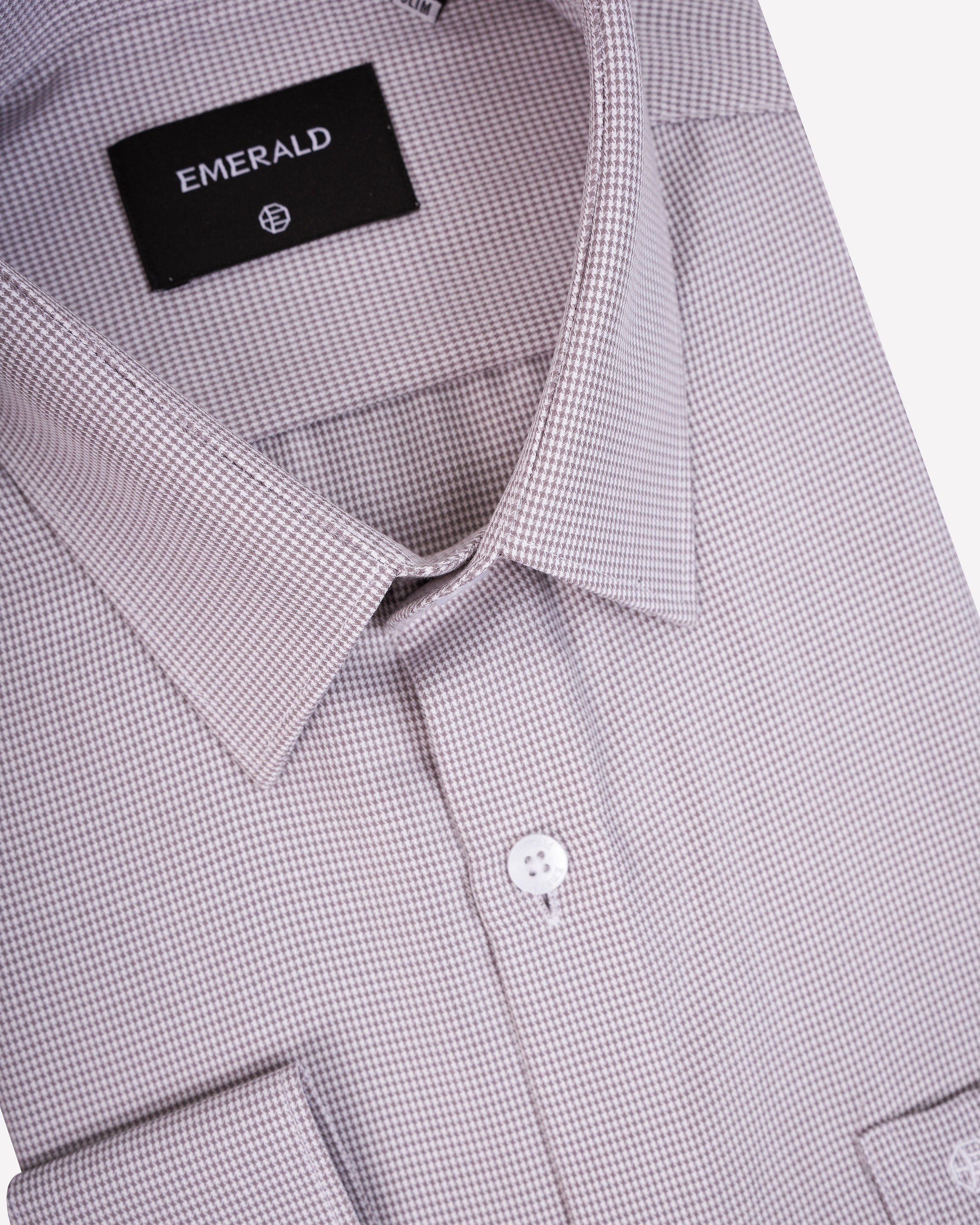 Emerald Formal Micro Checks Slim Fit-Butter Nut